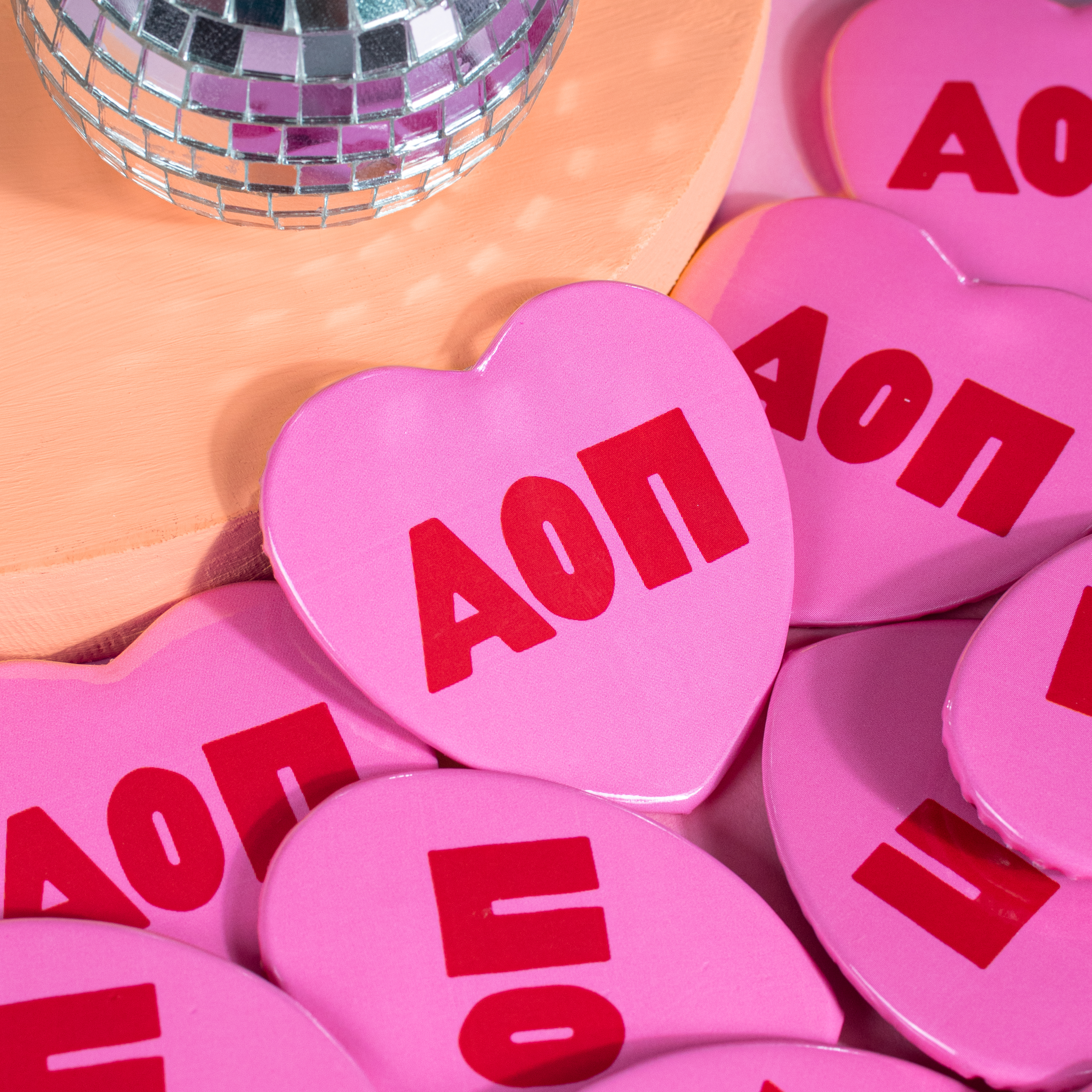 Pop Heart Buttons: Alpha Chi Omega