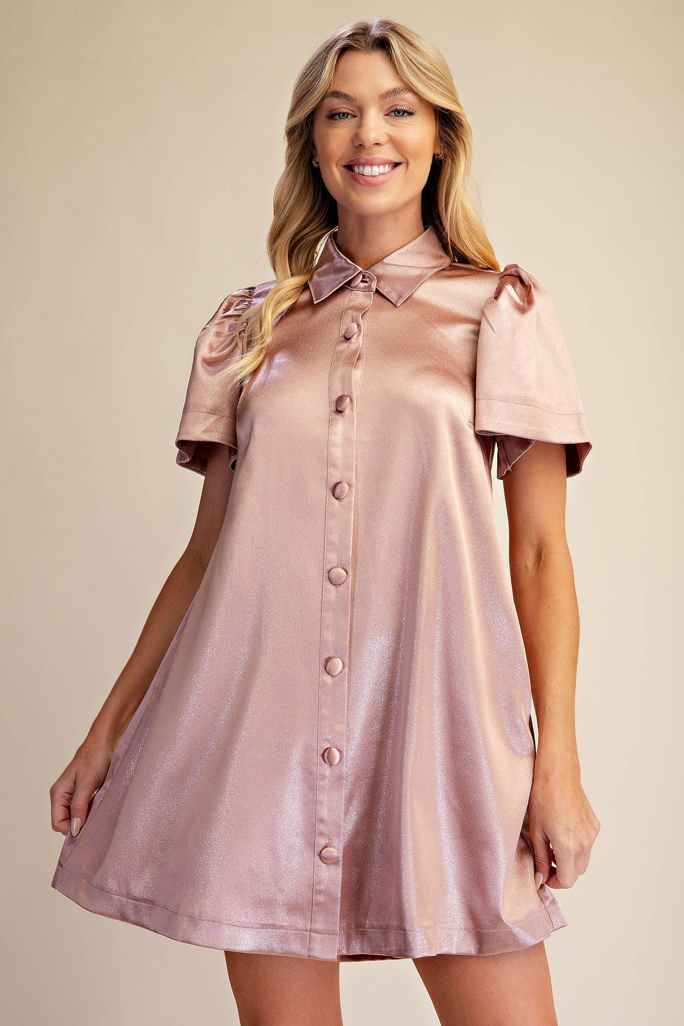 Metallic Holiday Mini Dress