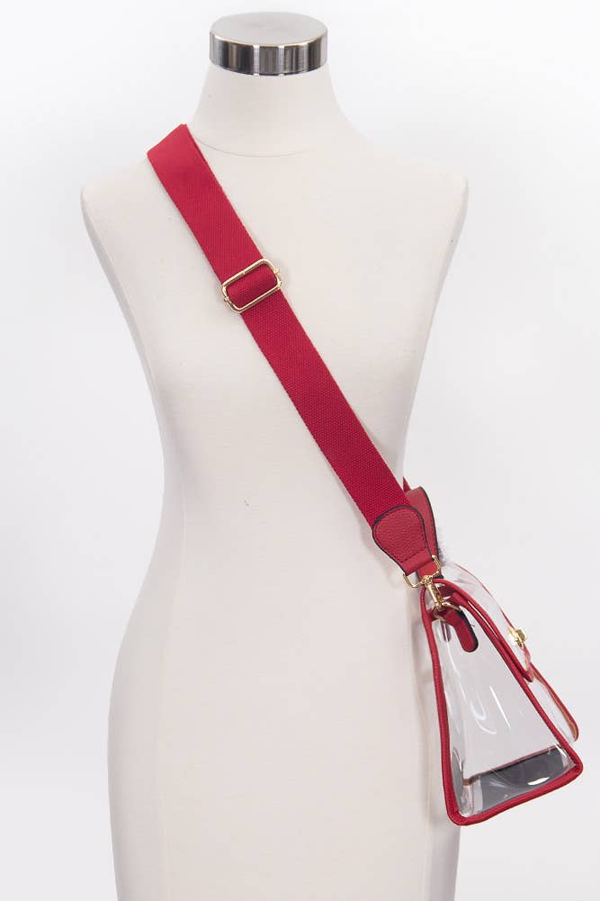 Clear Stadium Crossbody hand Bag: Black
