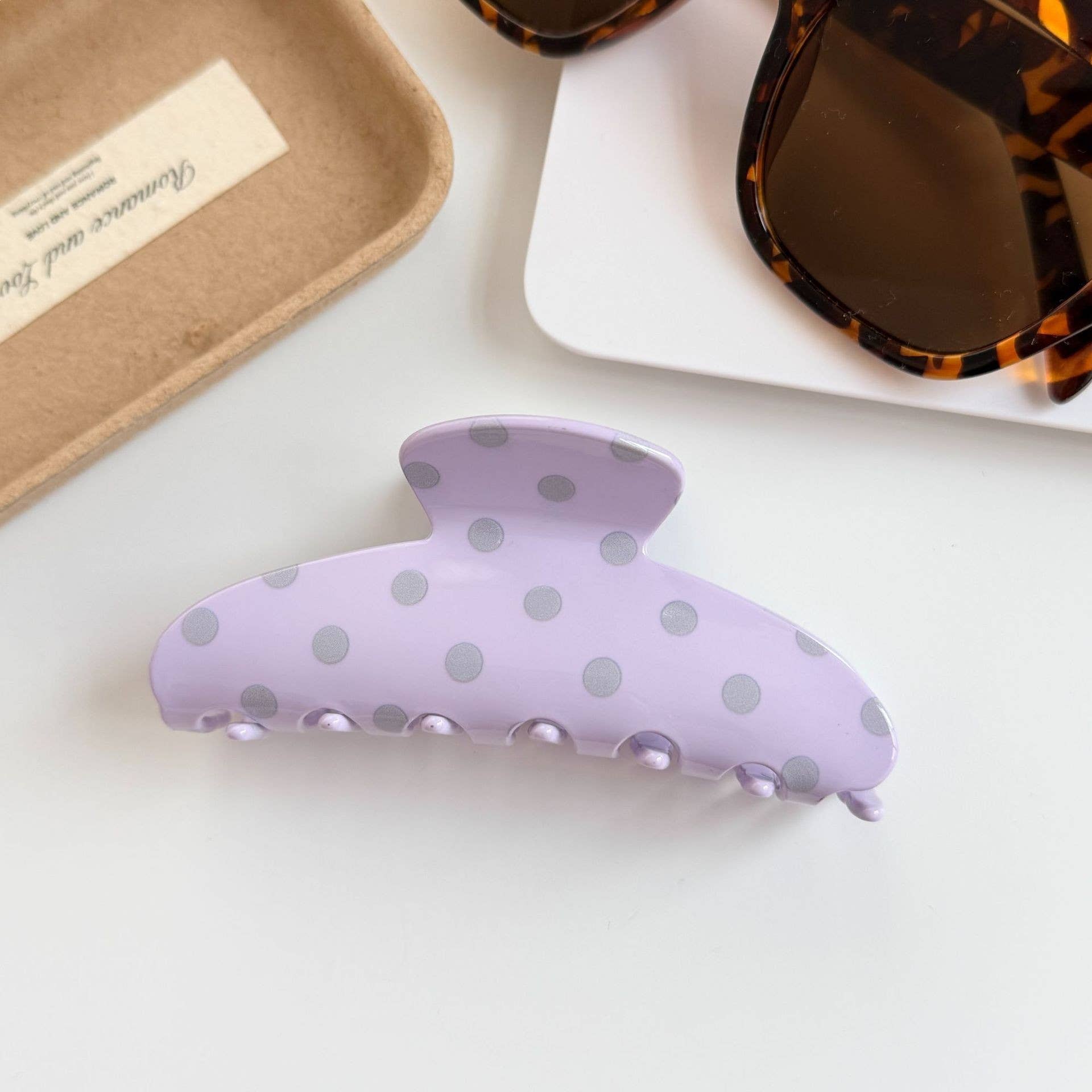 Vibrant Polka Dot Print Hair Claw Clip