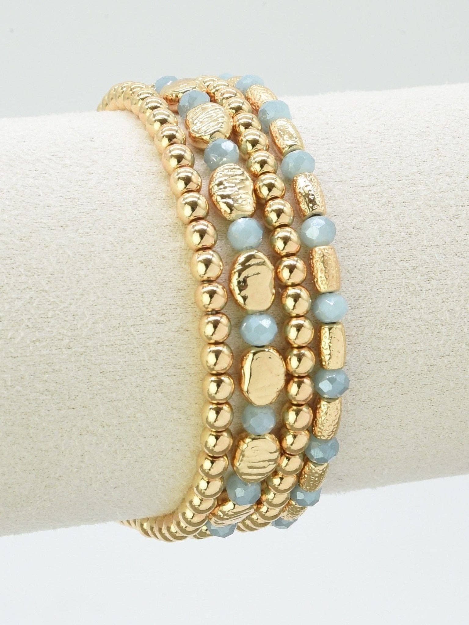 4 Piece Multi Beaded Bracelet Set