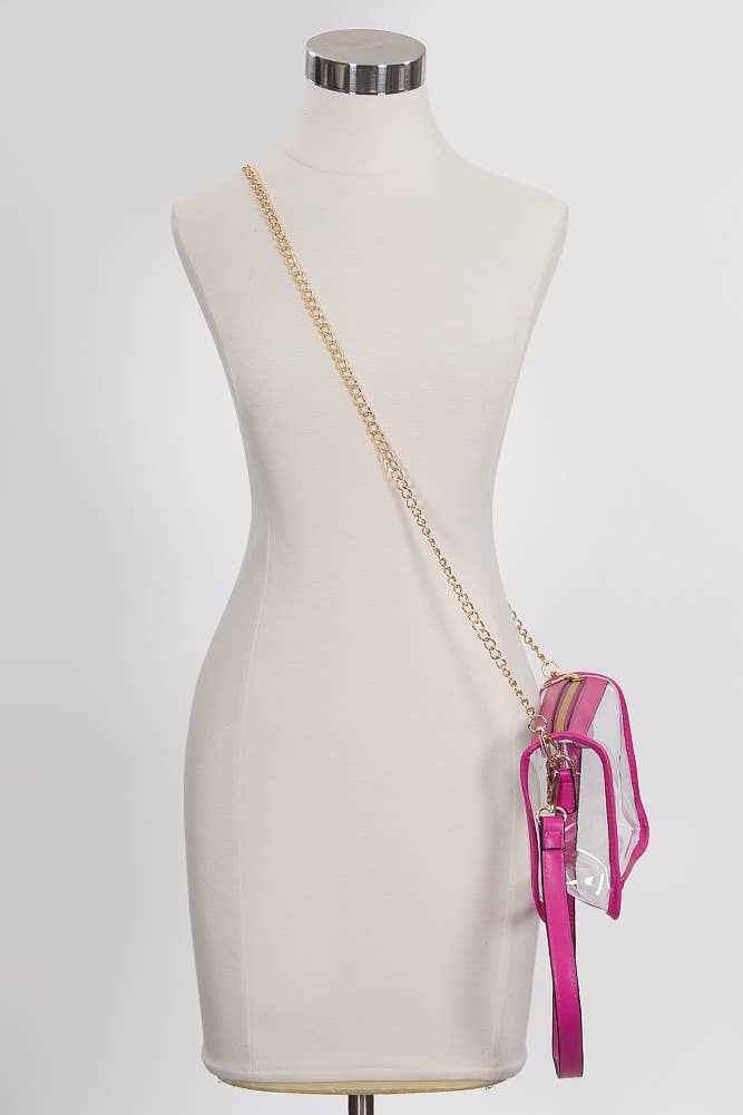 Clear Rectangle Stadium Concert Crossbody Bag: Leopard