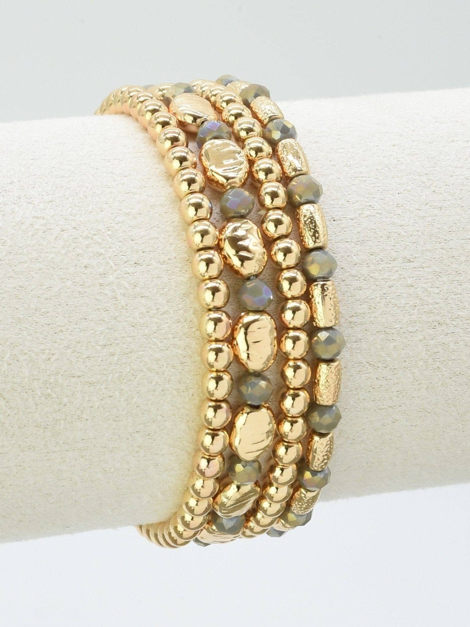 4 Piece Multi Beaded Bracelet Set
