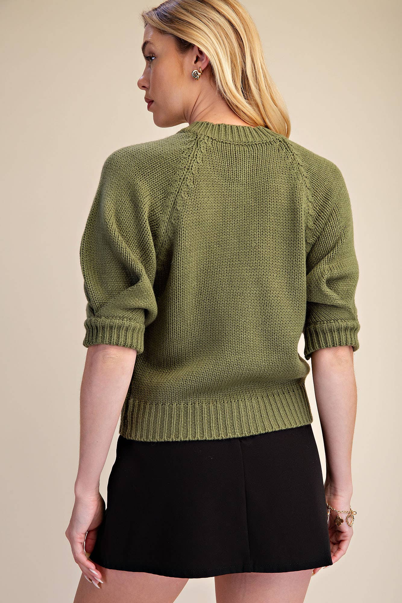 Puff Sleeve Sweater Cardigan