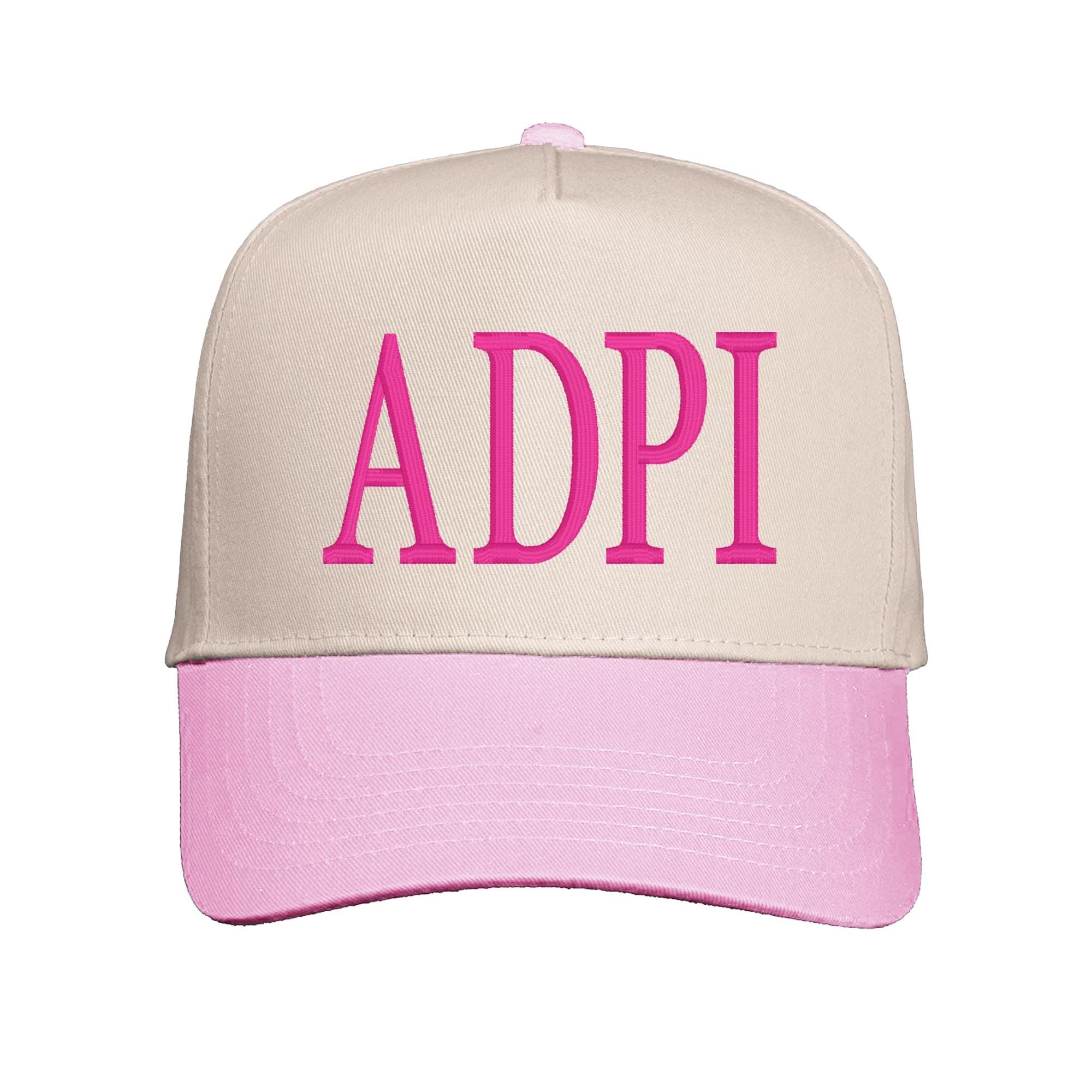 Alpha Delta Pi Vintage Embroidered Hat - Two Toned Hat