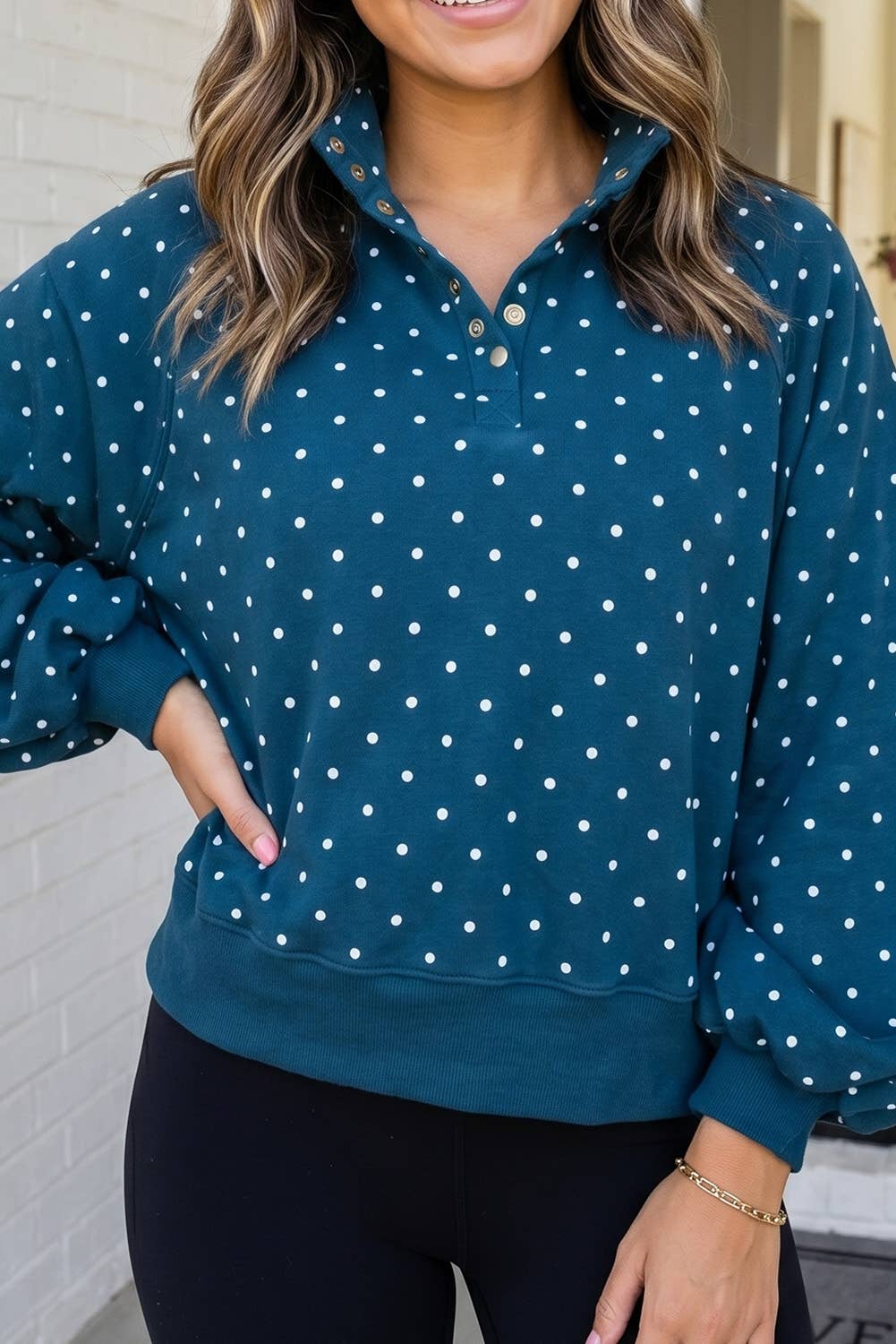 Strawberry Chip Polka Dot Pullover Sweatshirt