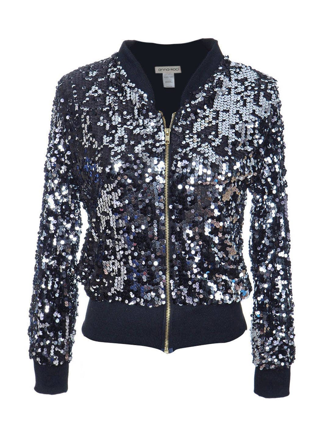 Game Day Sequin Bomber Zip-Up Jacket
