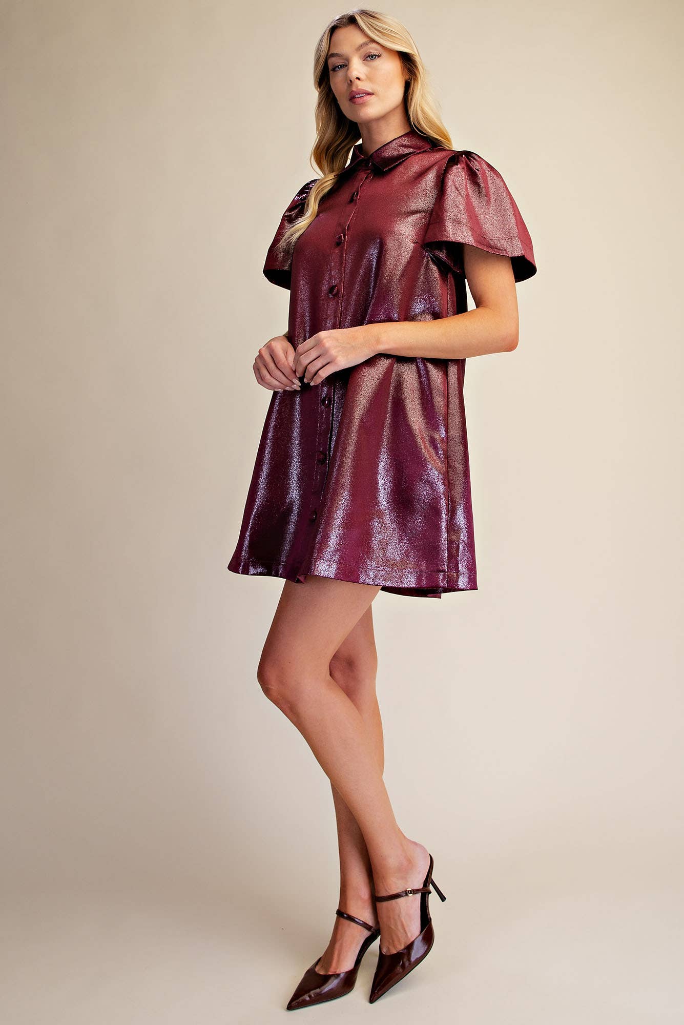 Metallic Holiday Mini Dress