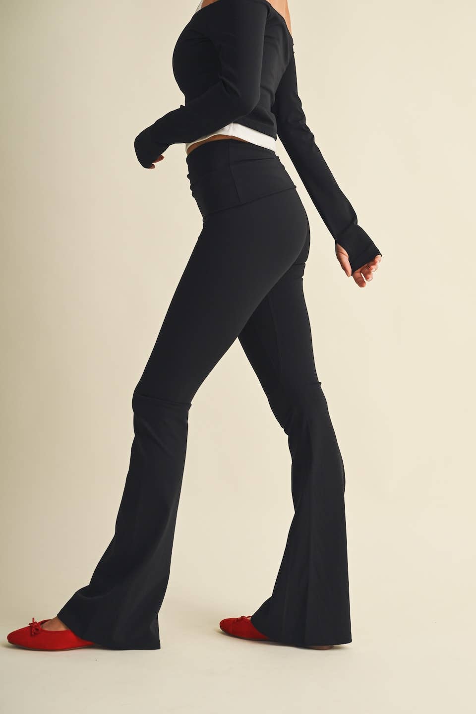 Active Foldover Flare Legging