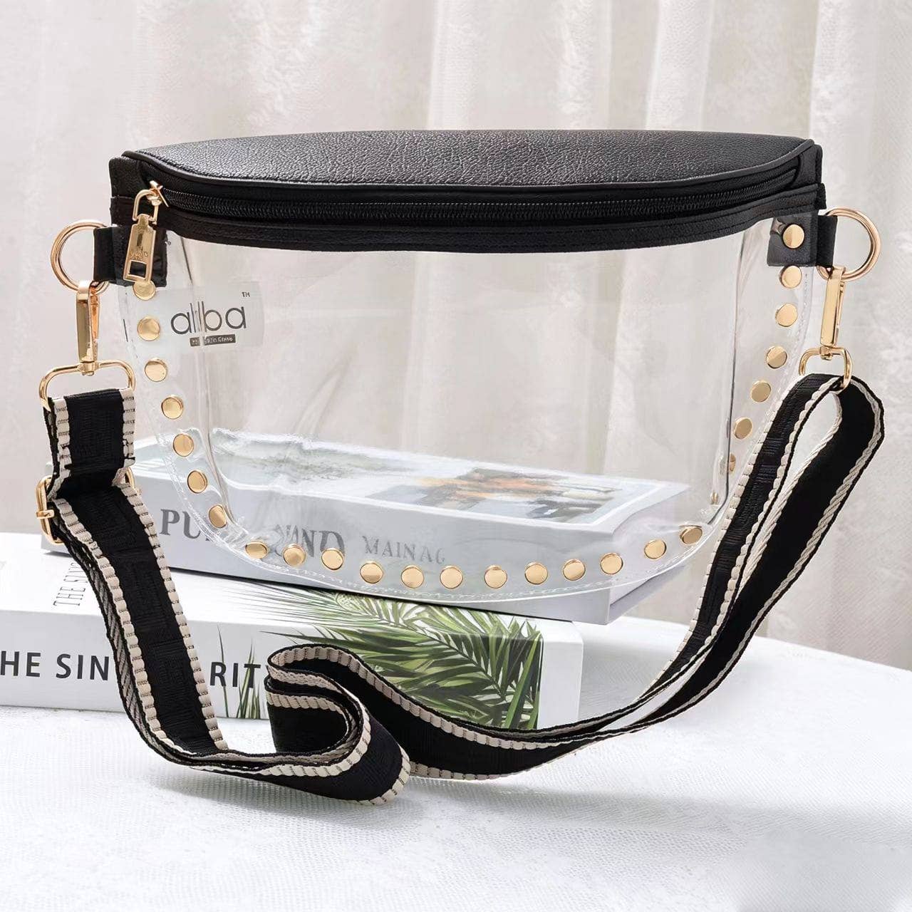 Lorna Clear Gameday Studded Crossbody Bag