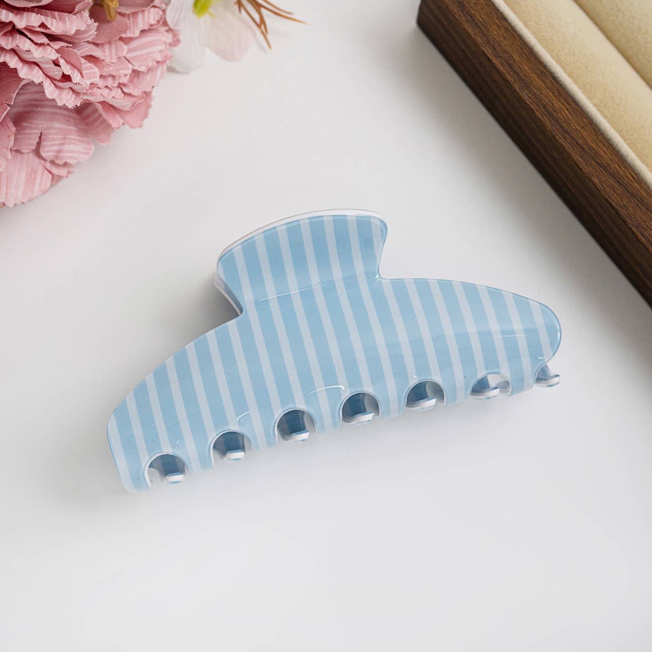 Bright Pastel Vertical Stripe Hair Claw Clip