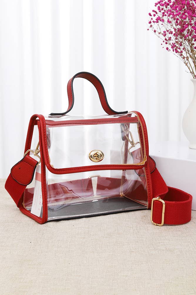 Clear Stadium Crossbody hand Bag: Leopard