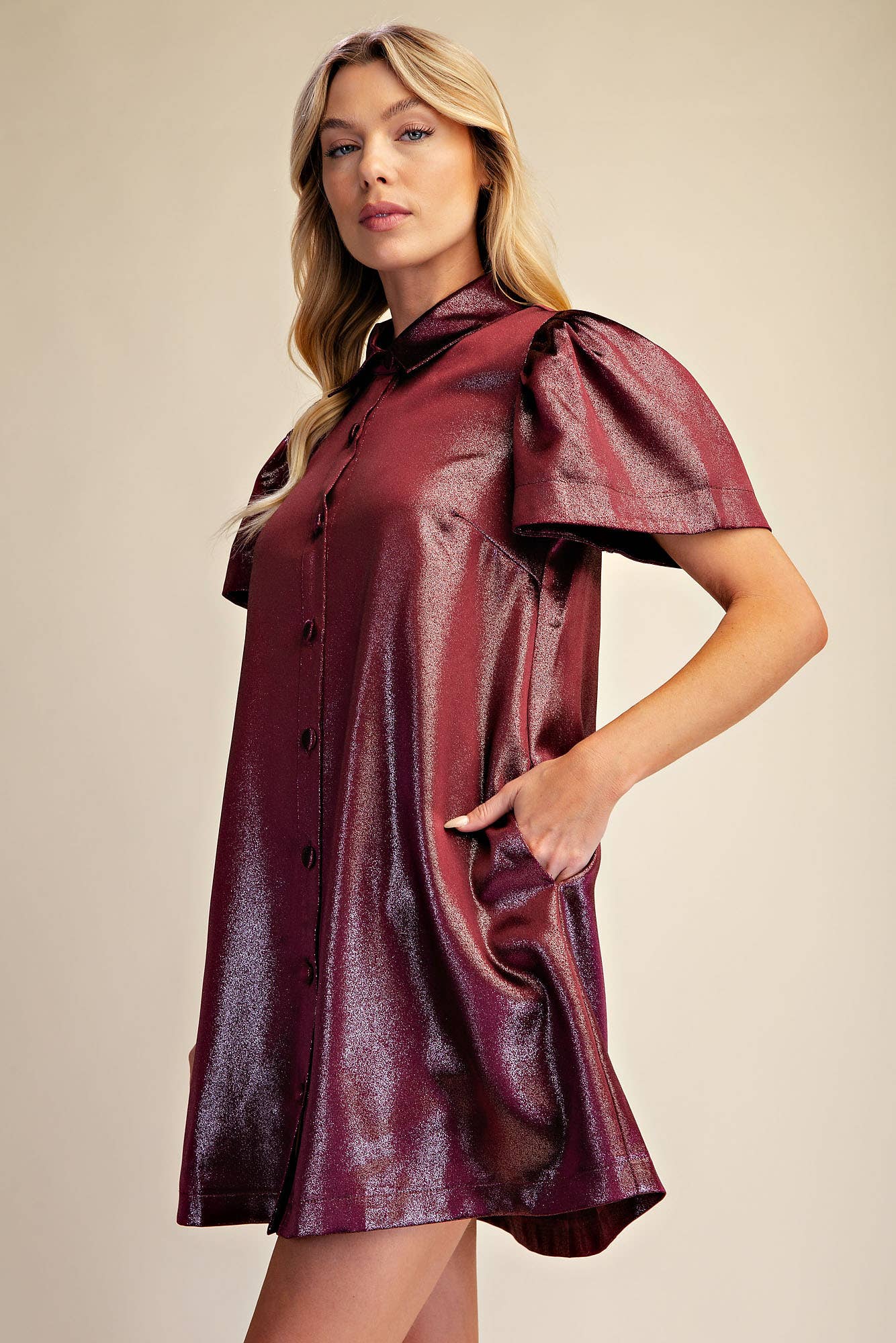 Metallic Holiday Mini Dress
