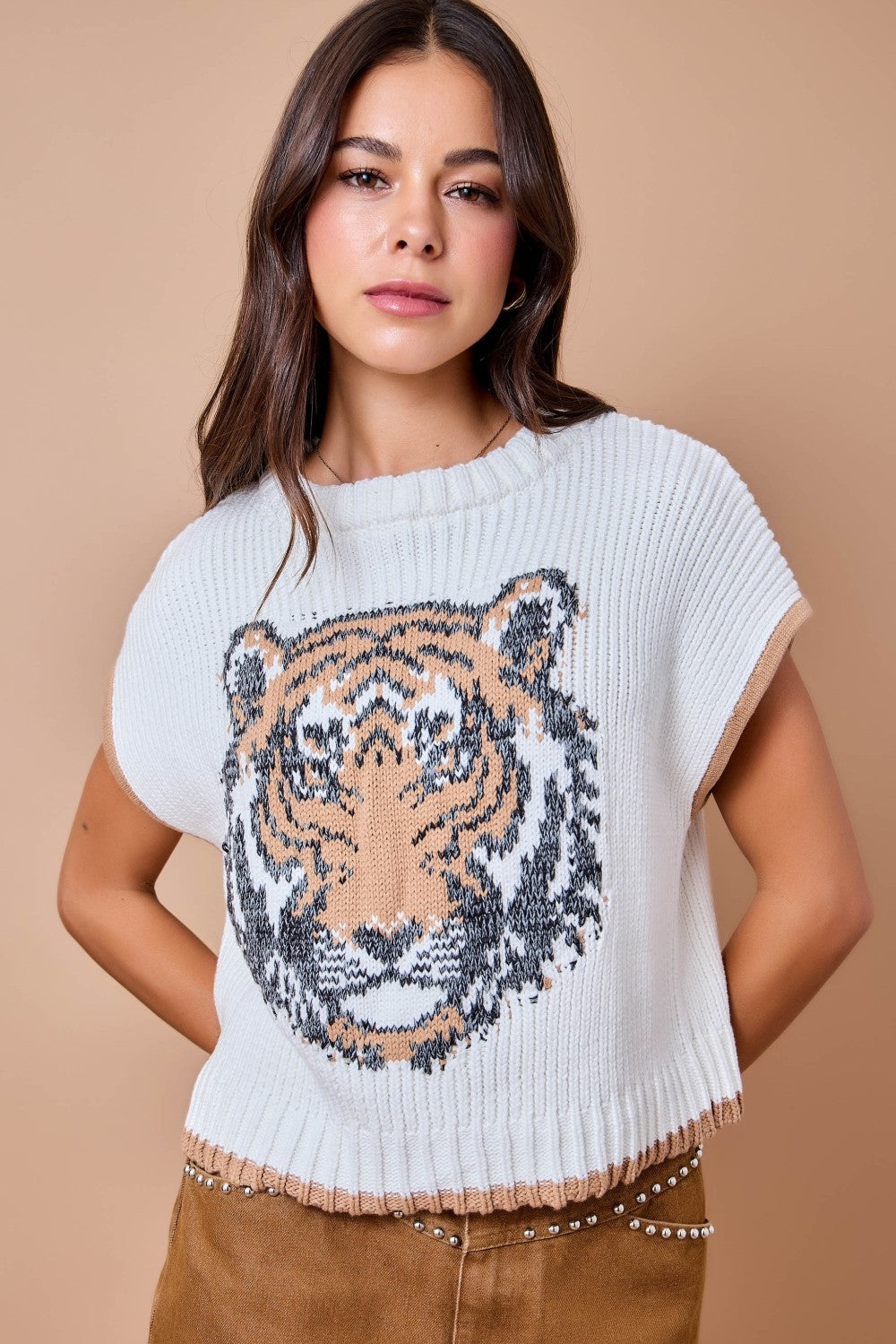 Tiger Face Sweater Vest
