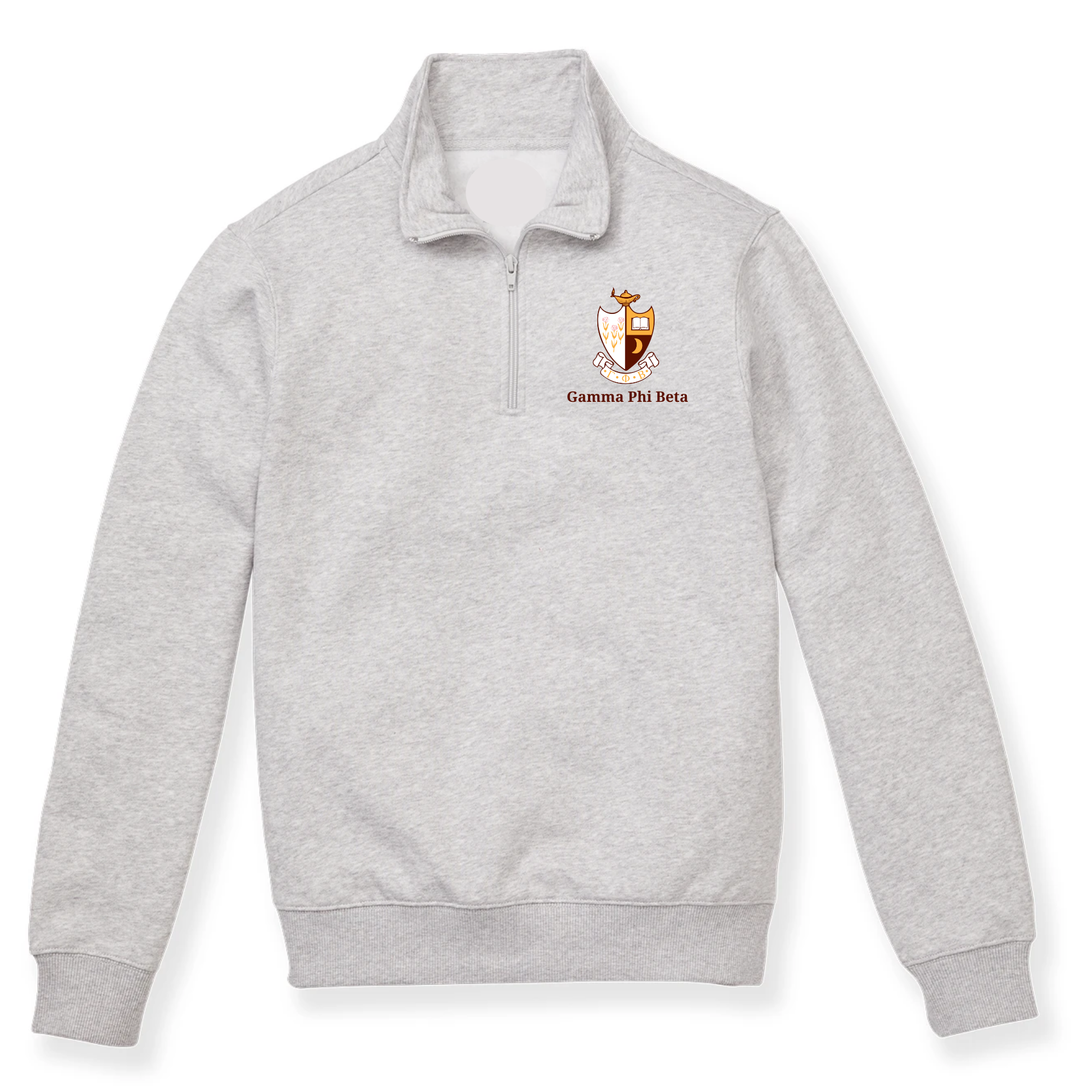 Gamma Phi Beta Crest Quarter Zip Sweatshirt