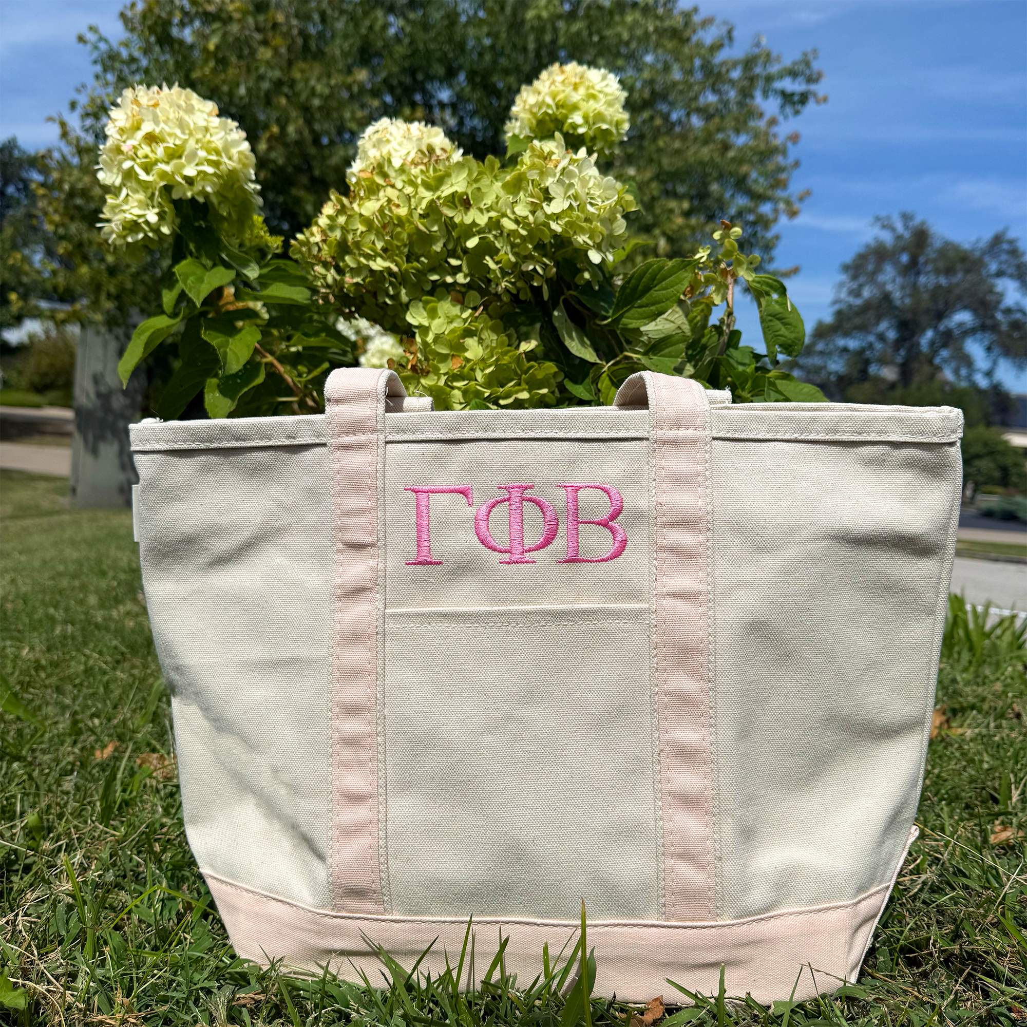 Choose Your Colors Sorority Canvas Tote Bag - Embroidered Classic Tote Bag