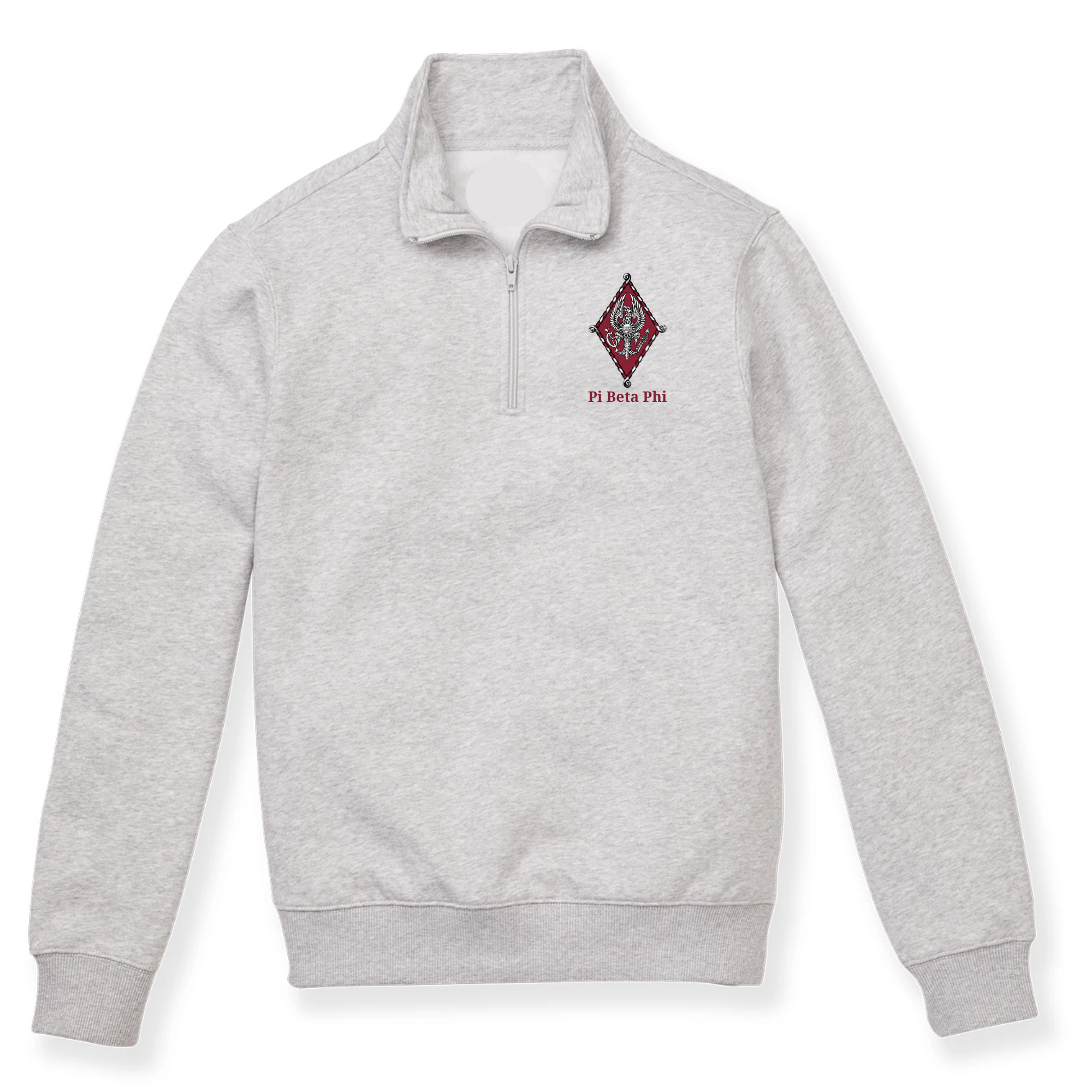 Pi Beta Phi Crest Quarter Zip Sweatshirt