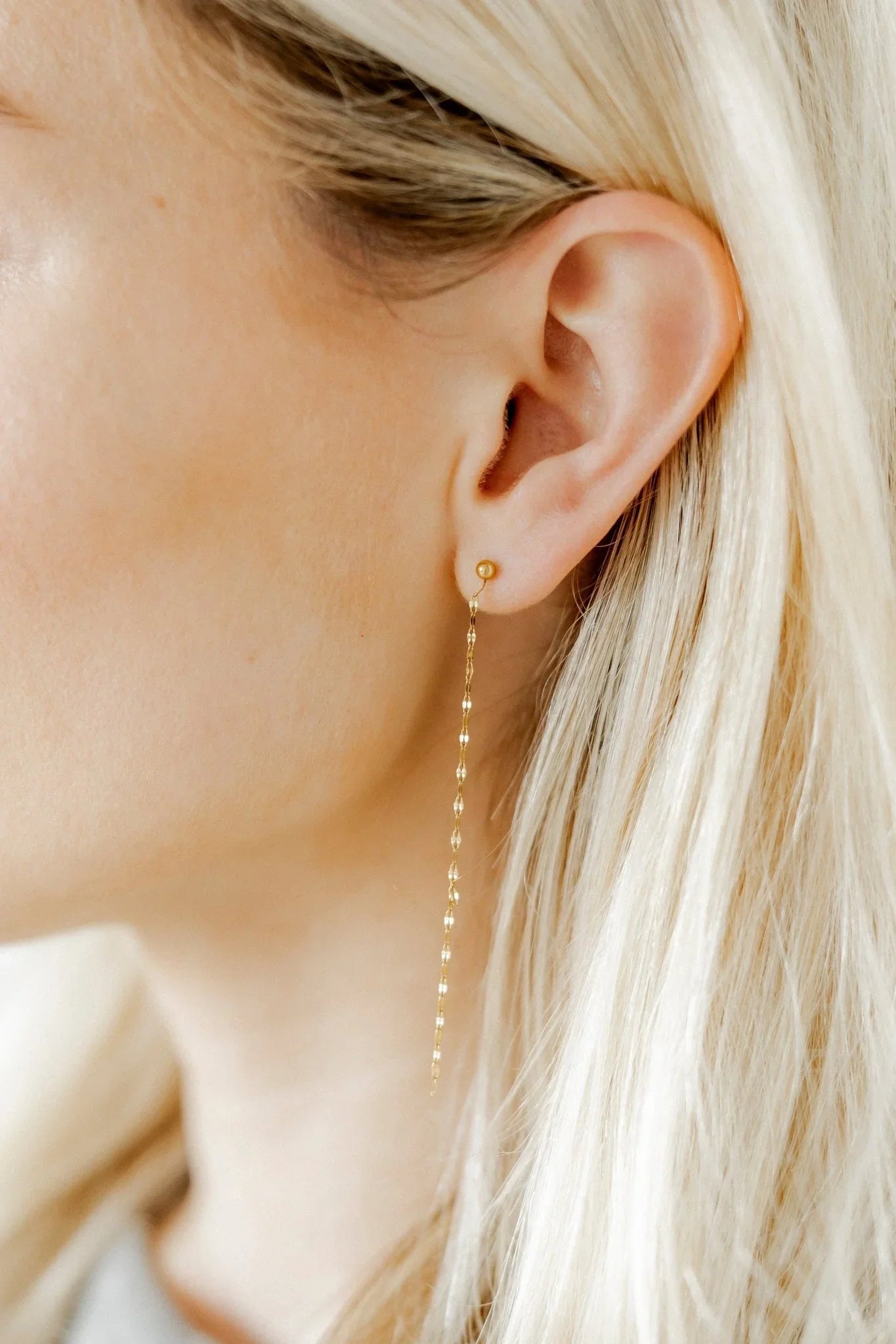 Devin Duster Gold Screwback earrings worn