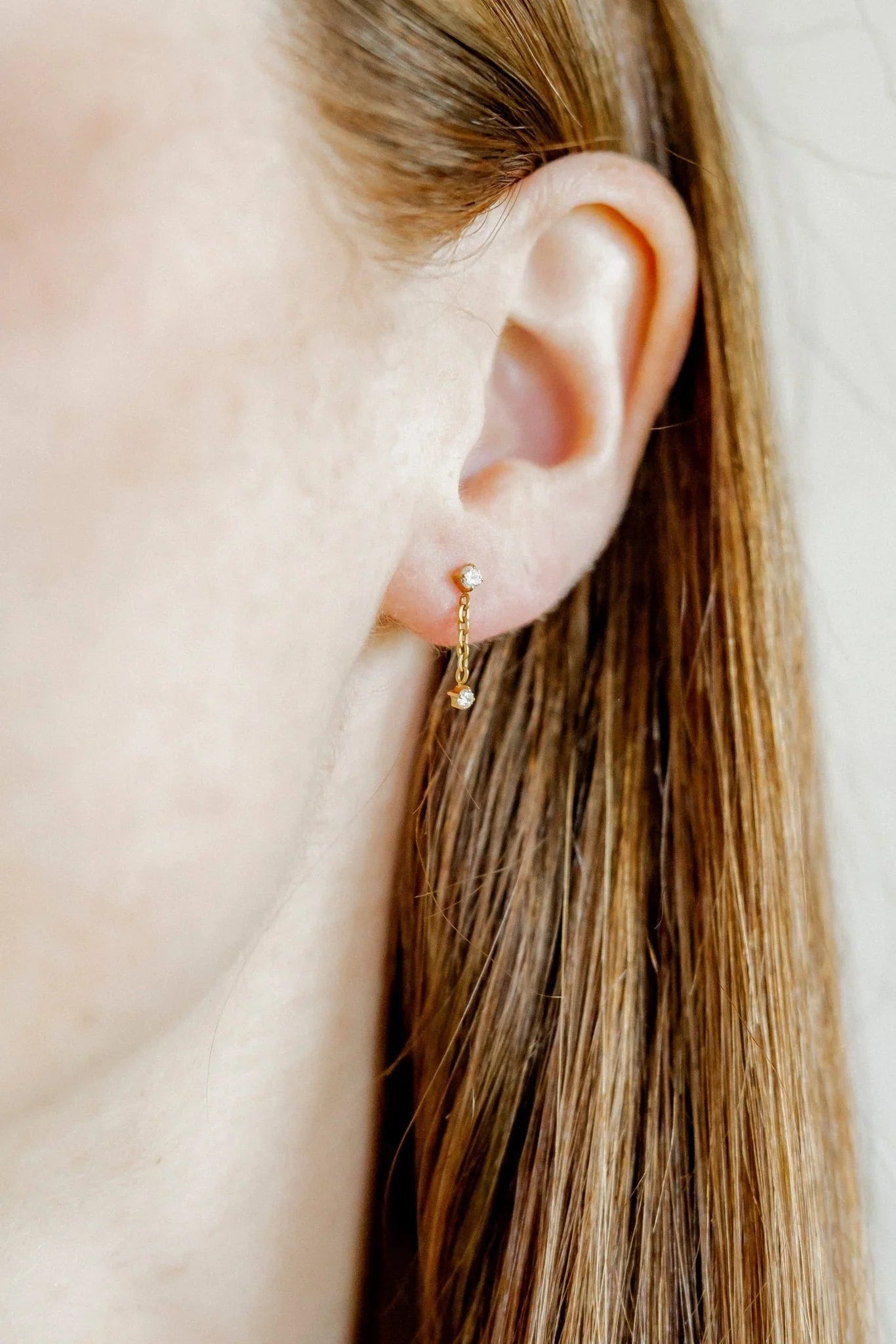 Holland Gold Screwback earrings worn