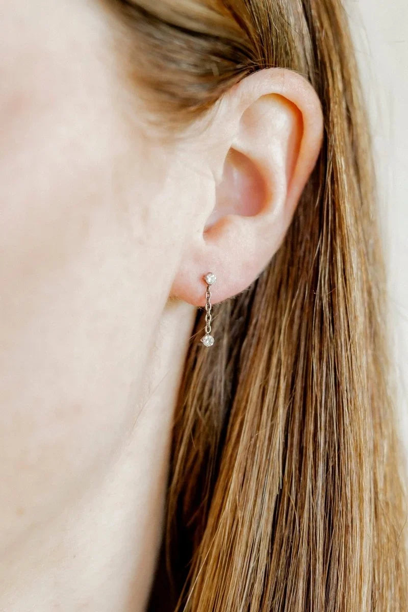 Holland Silver Screwback earrings worn