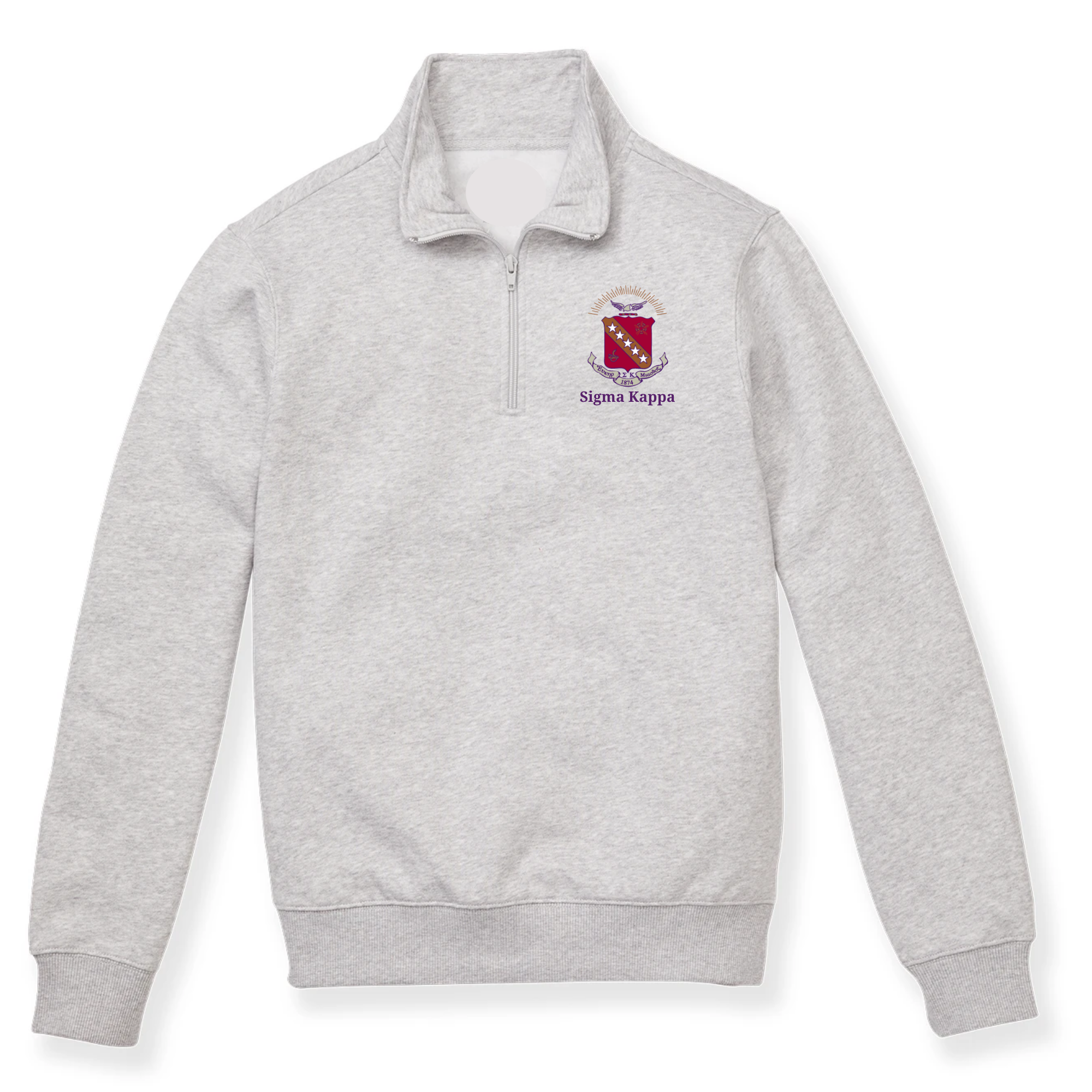Sigma Kappa Crest Quarter Zip Sweatshirt