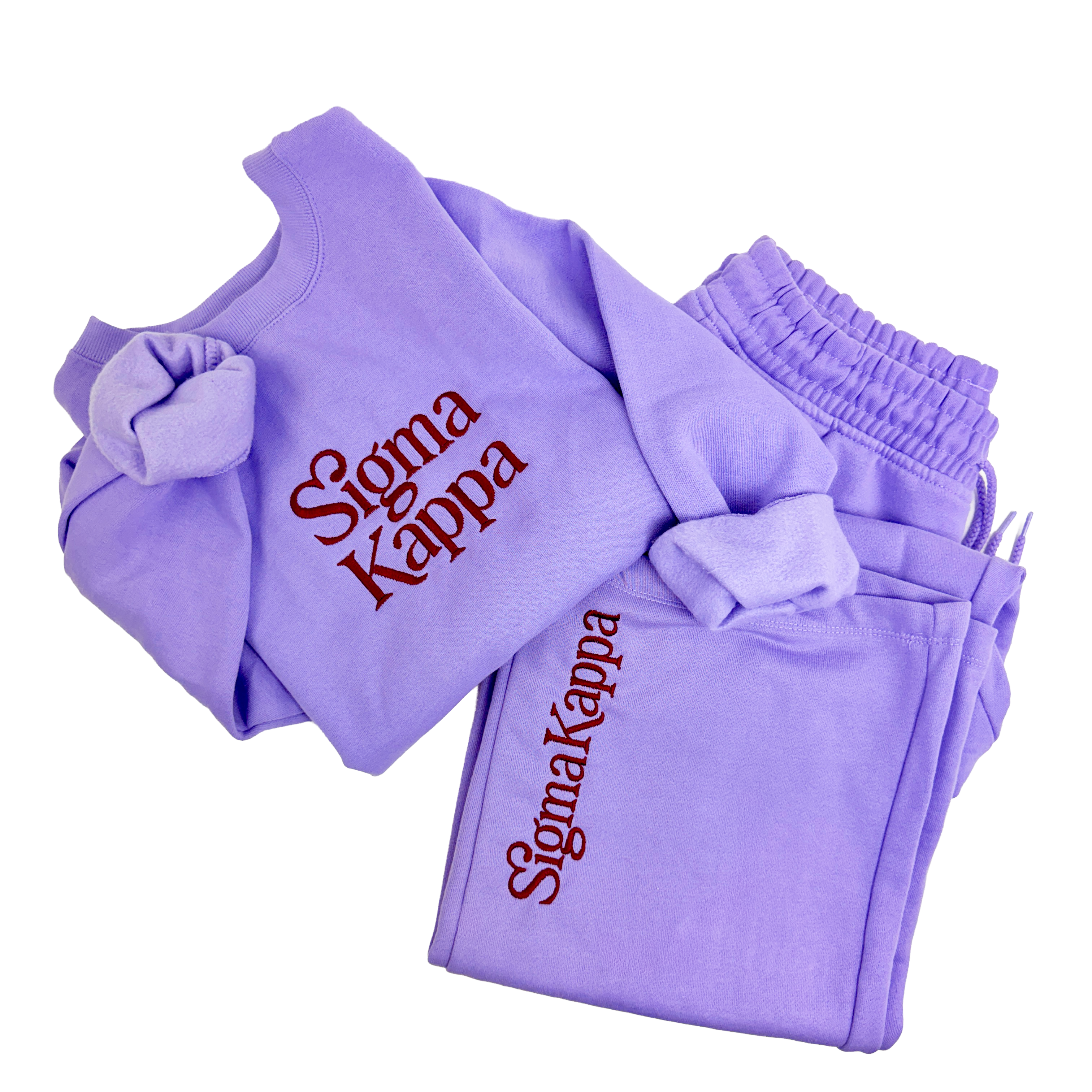Sigma Kappa Orchid Wide Leg Sweatpants with Embroidered Logo
