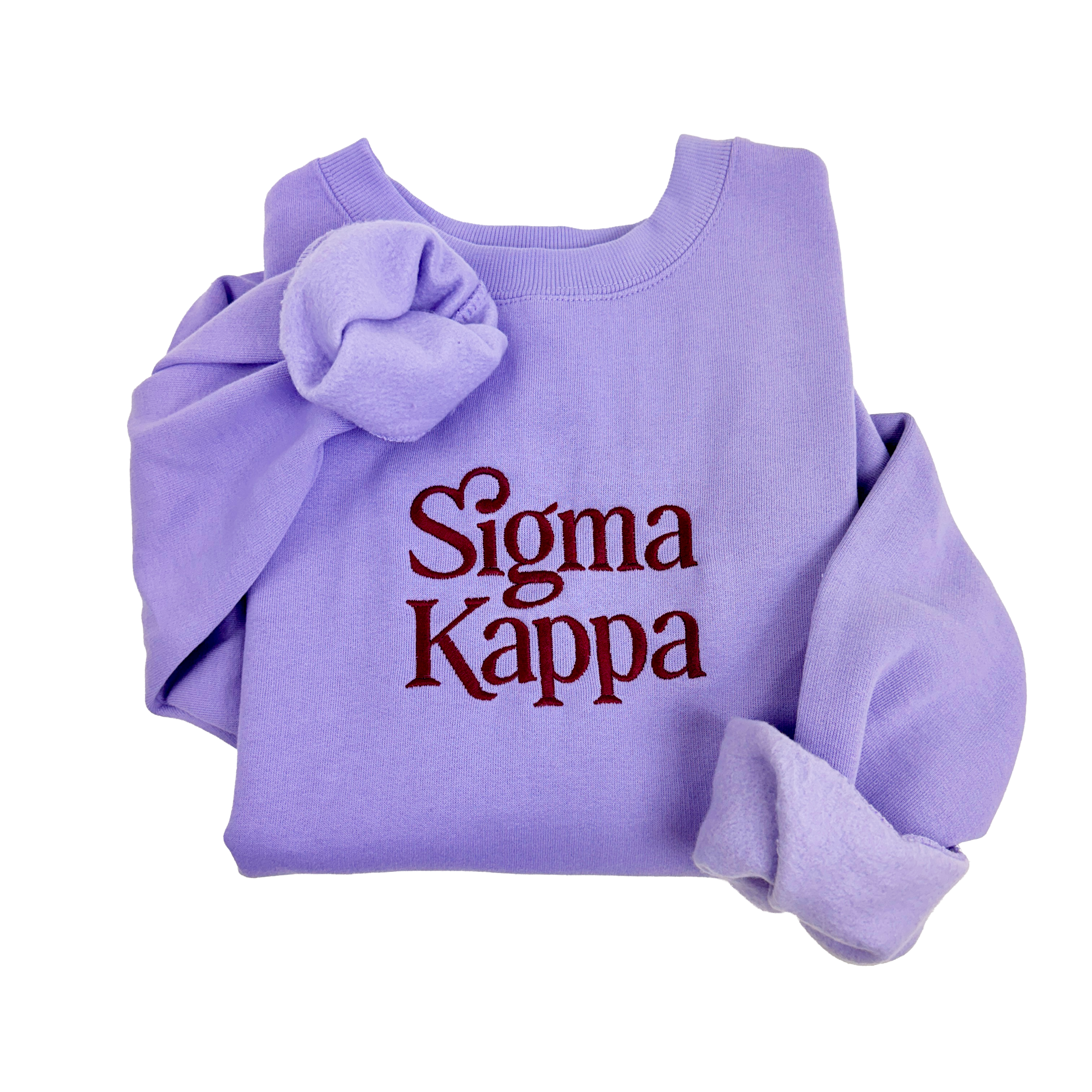 Sigma Kappa Orchid Boxy Crew with Embroidered Logos