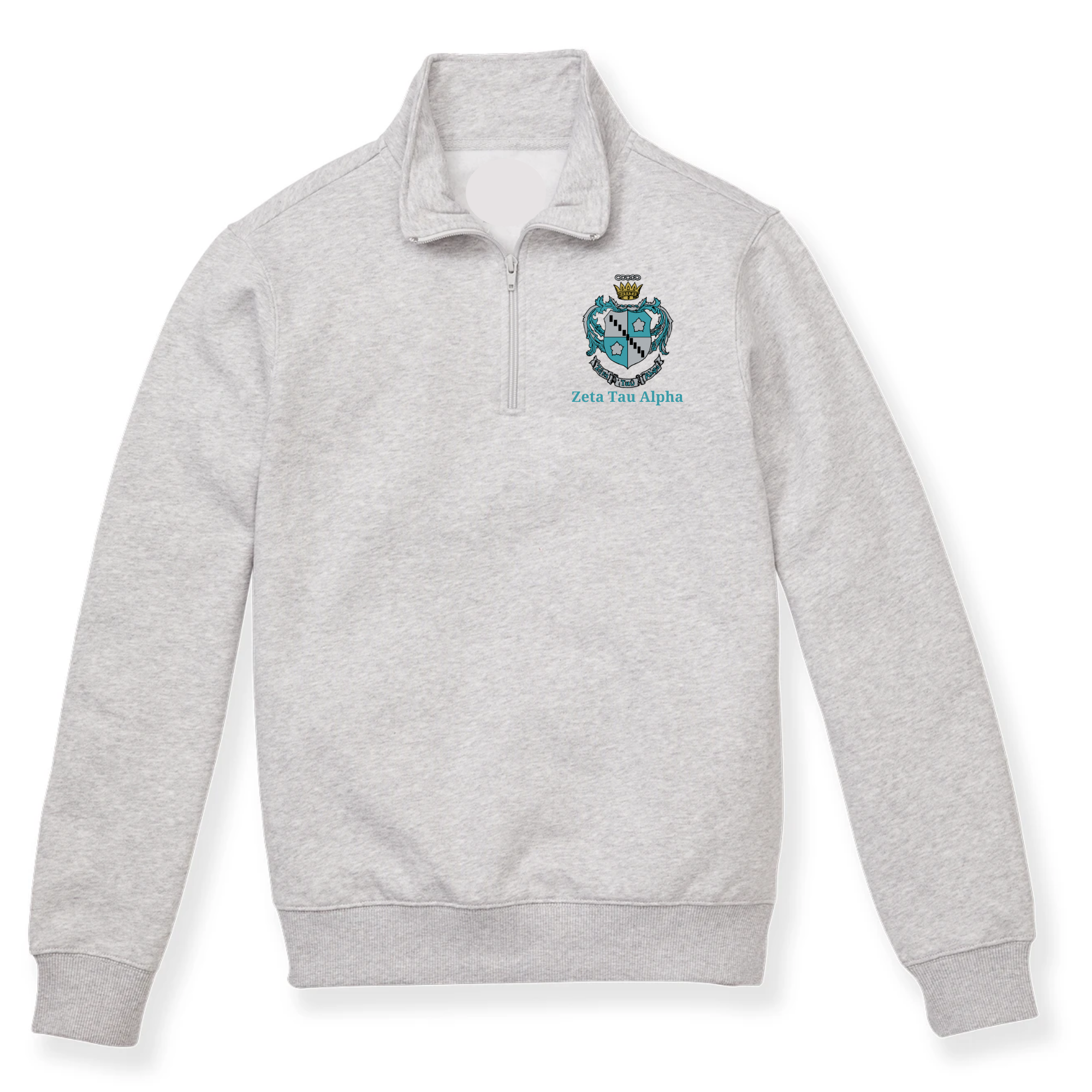 Zeta Tau Alpha Crest Quarter Zip Sweatshirt