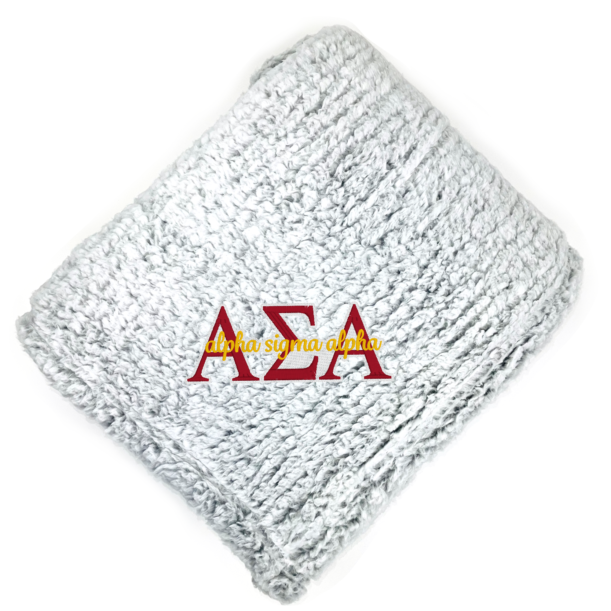 Alpha Sigma Alpha Fuzzy Sherpa Blanket - Go Greek Chic