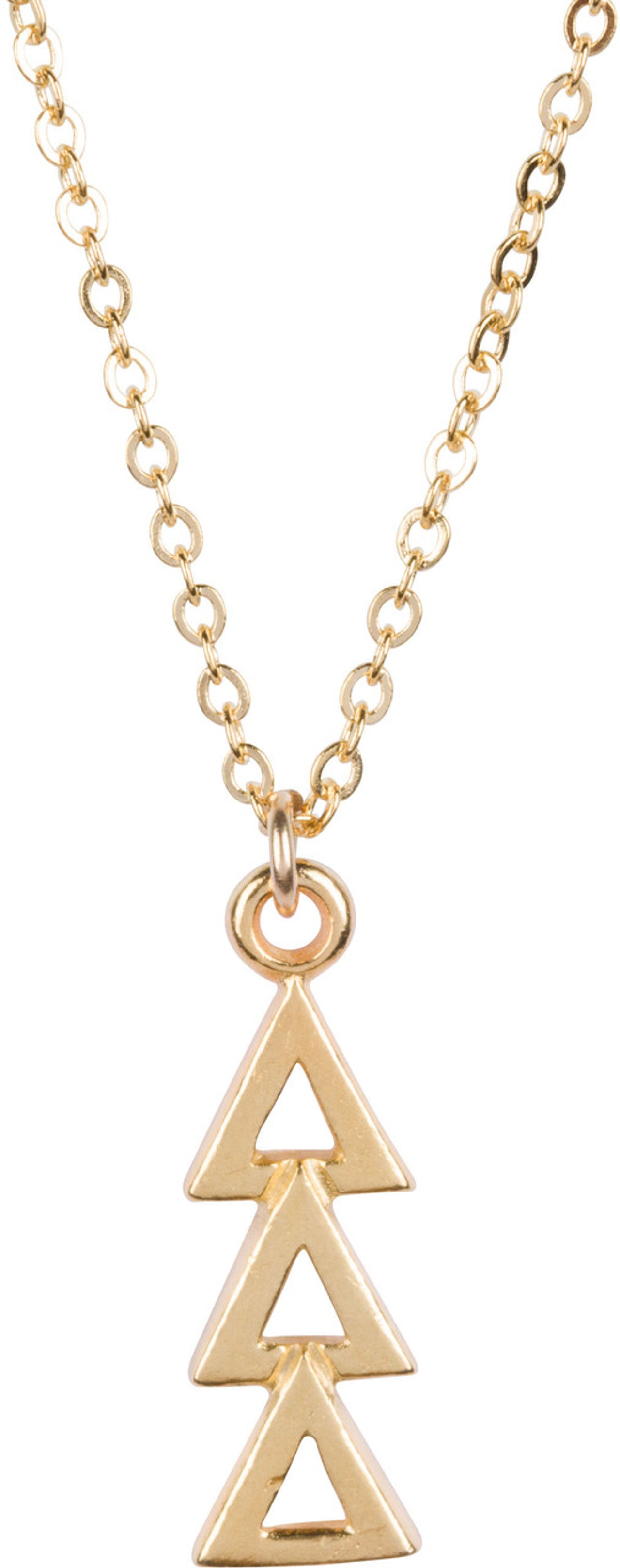 Delta Delta Delta Lavalier Necklace - Gold Plated - Go Greek Chic