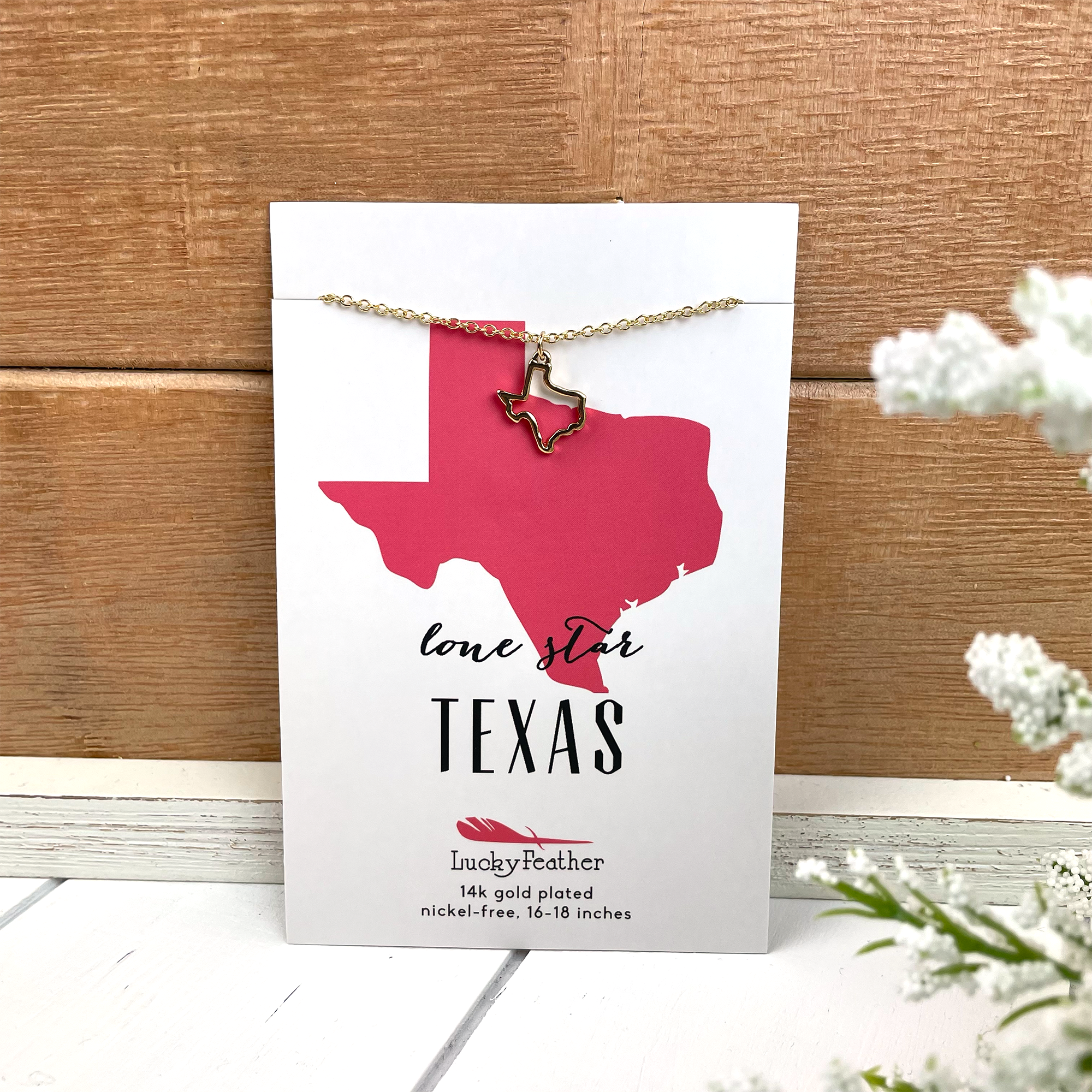 Texas State Minimalist Necklace - Go Greek Chic