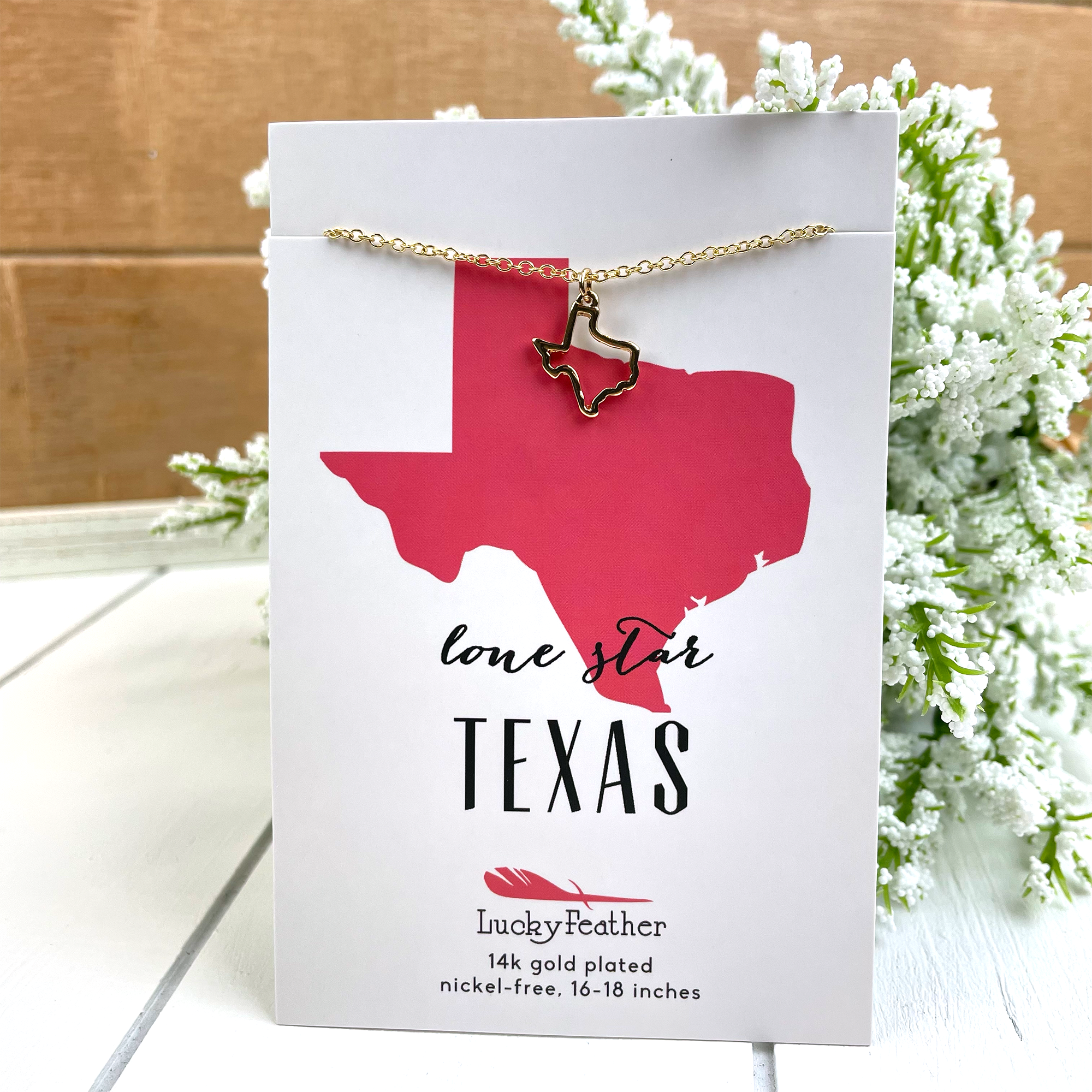Texas State Minimalist Necklace - Go Greek Chic