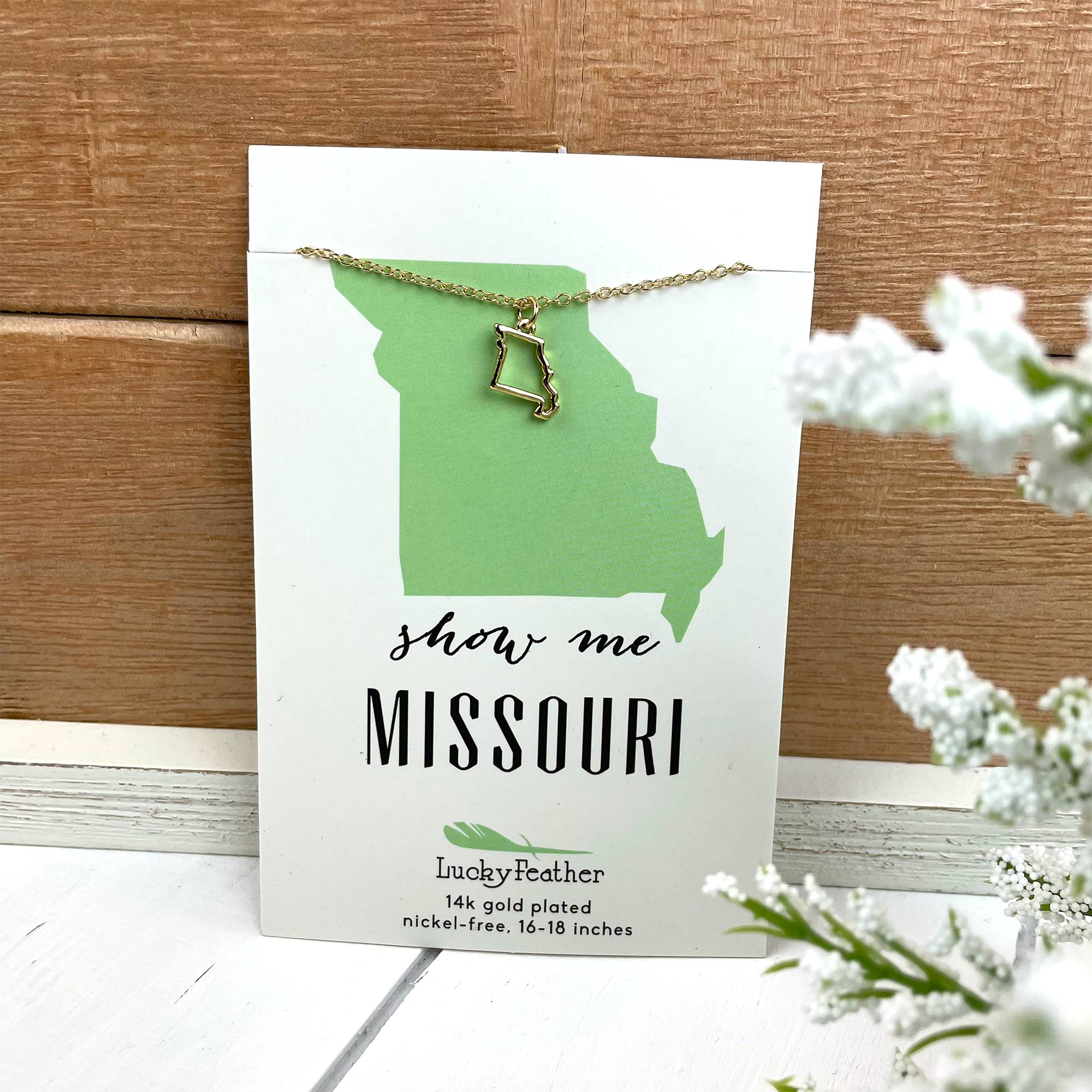 Missouri State Minimalist Necklace - Go Greek Chic