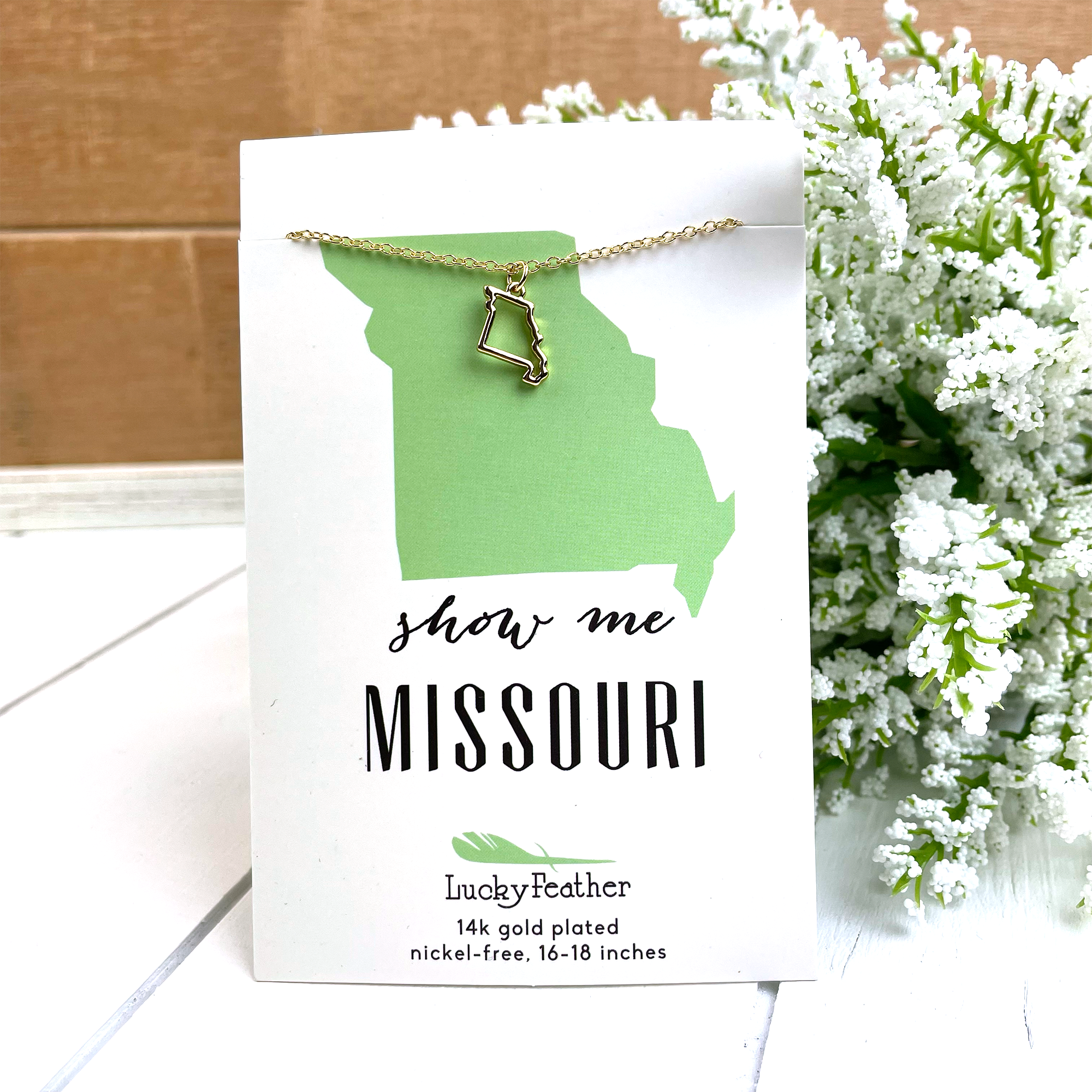 Missouri State Minimalist Necklace - Go Greek Chic