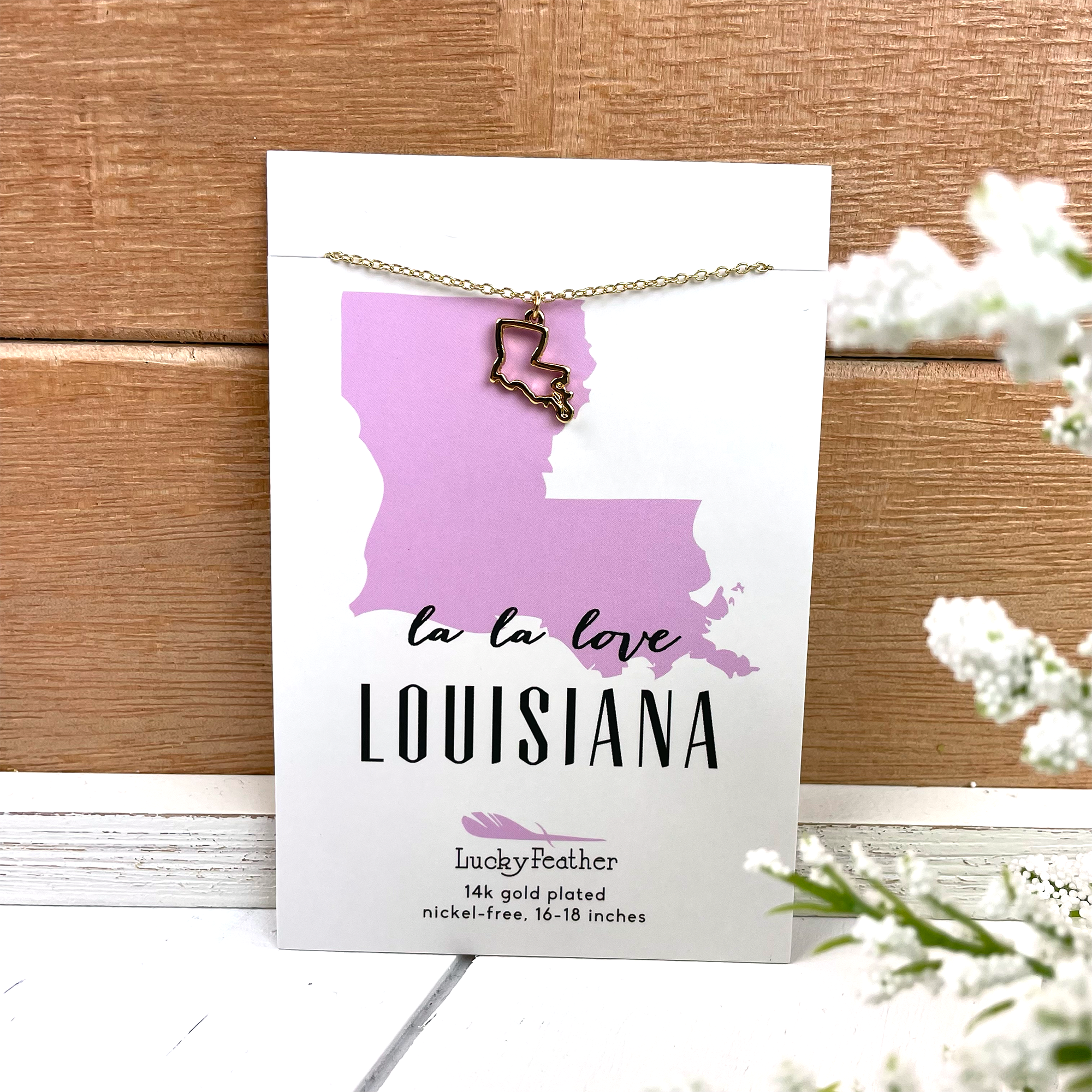 Louisiana State Minimalist Necklace - Go Greek Chic