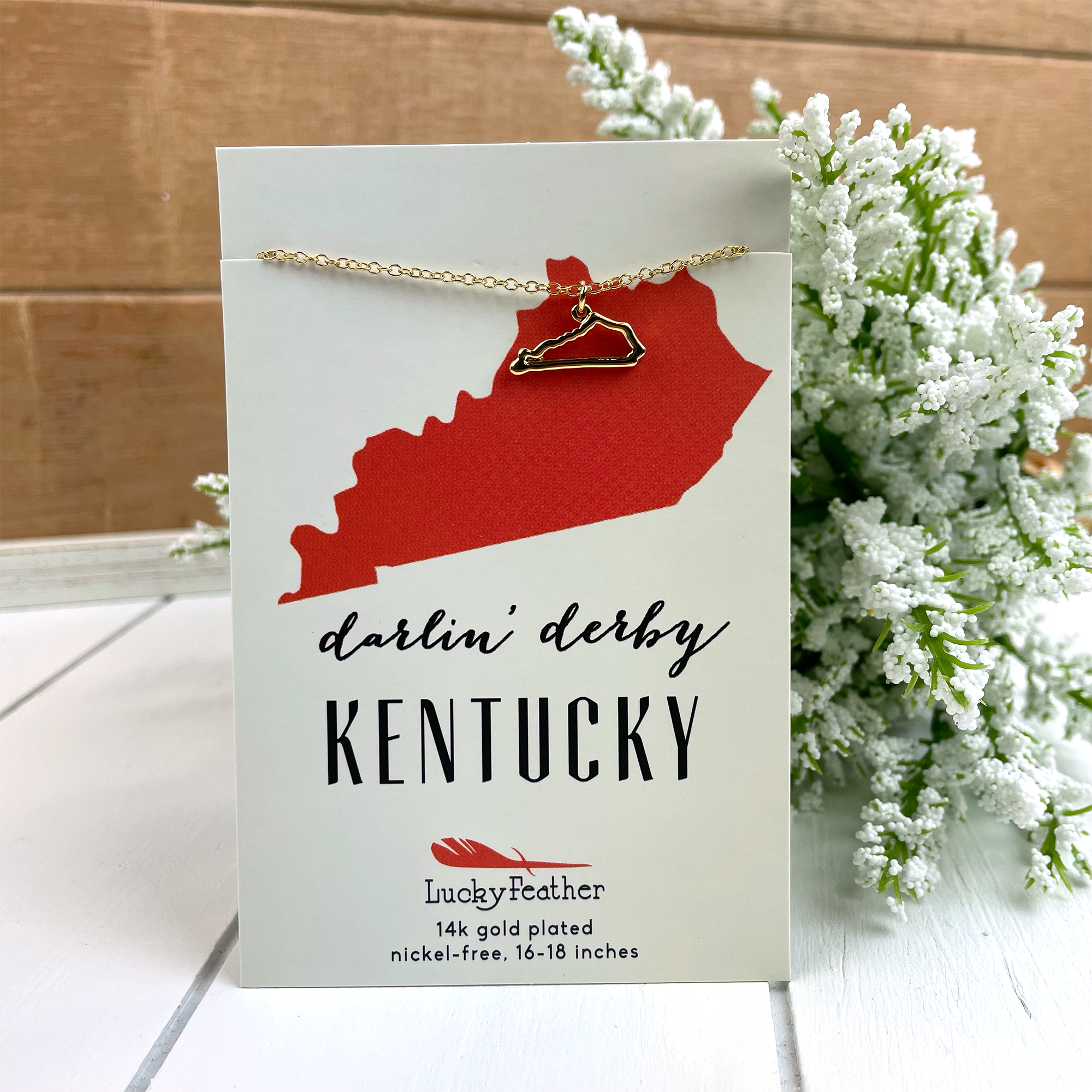 Kentucky State Minimalist Necklace - Go Greek Chic