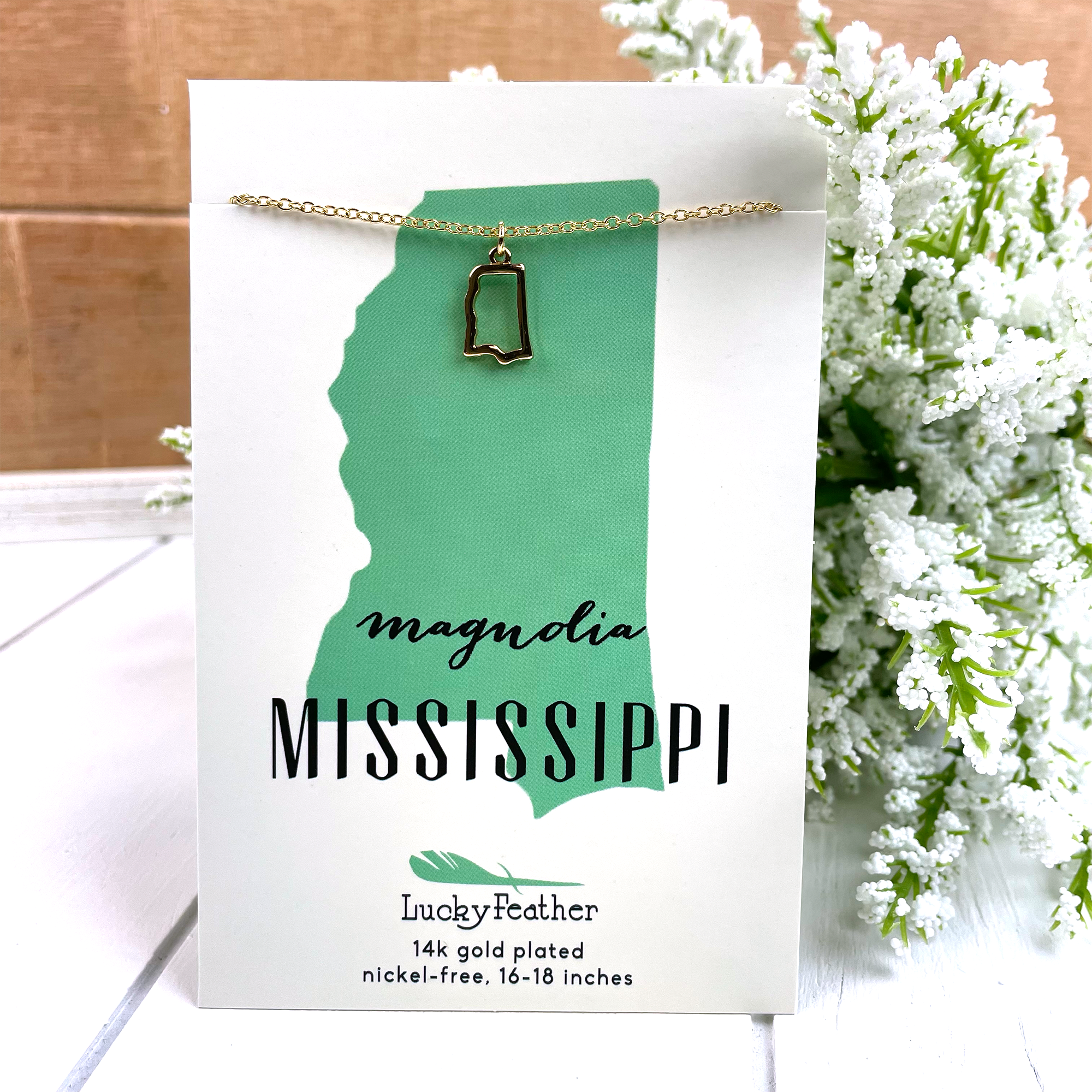Mississippi State Minimalist Necklace - Go Greek Chic