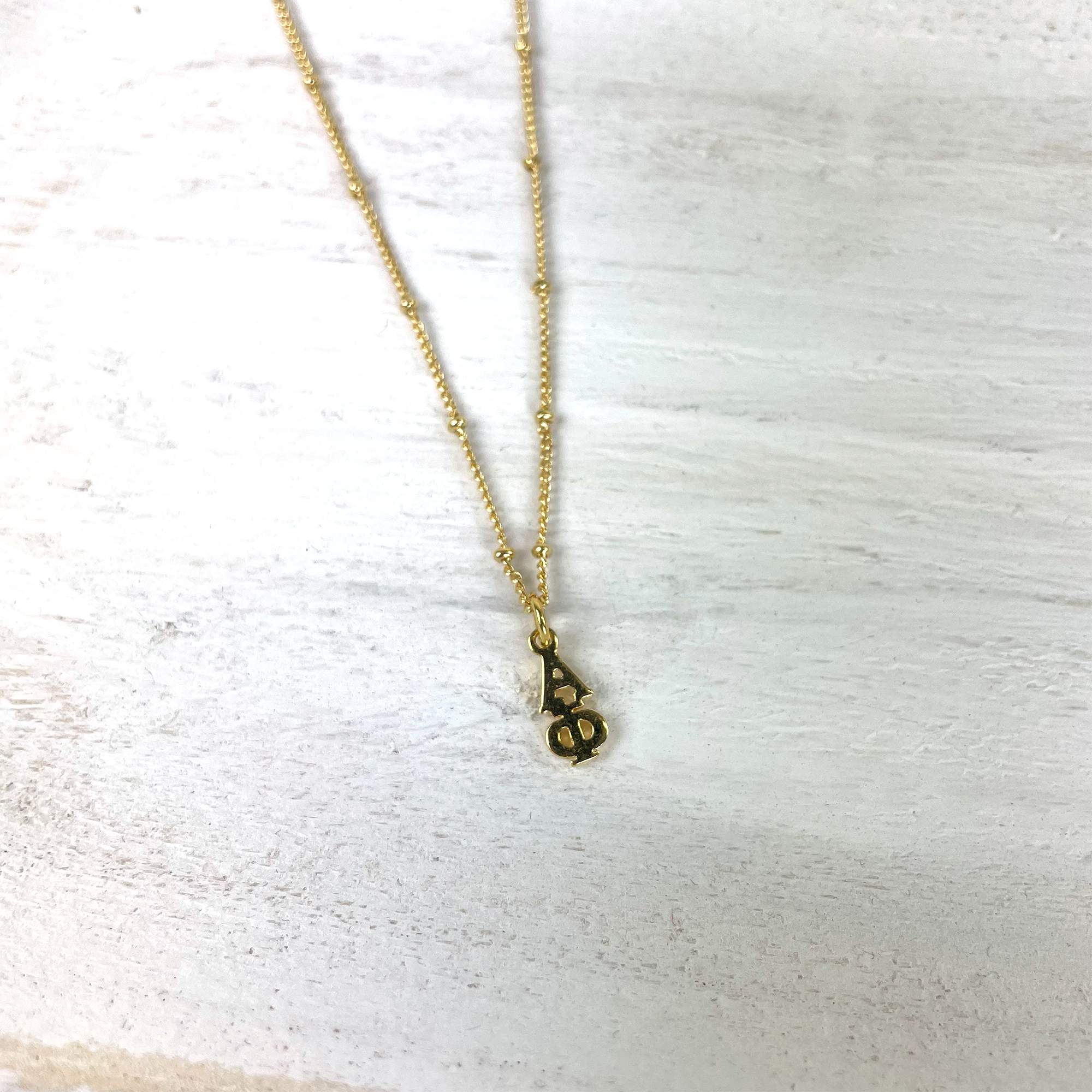 Alpha Phi Lavalier Necklace - Gold Plated - Go Greek Chic