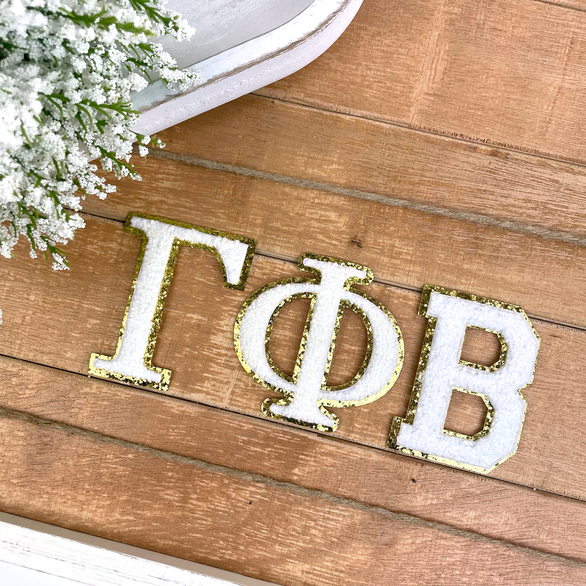 Gamma Phi Beta Iron-On Chenille Letter Patch Set - Go Greek Chic
