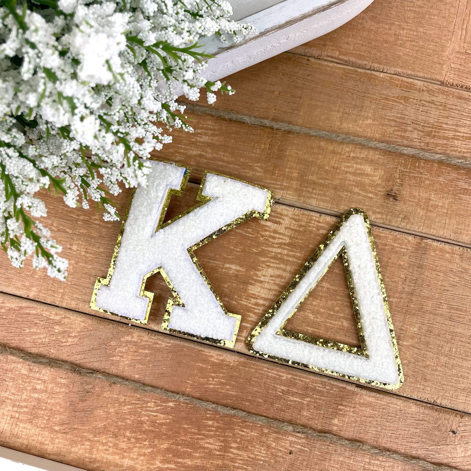Kappa Delta Iron-On Chenille Letter Patch Set - Go Greek Chic