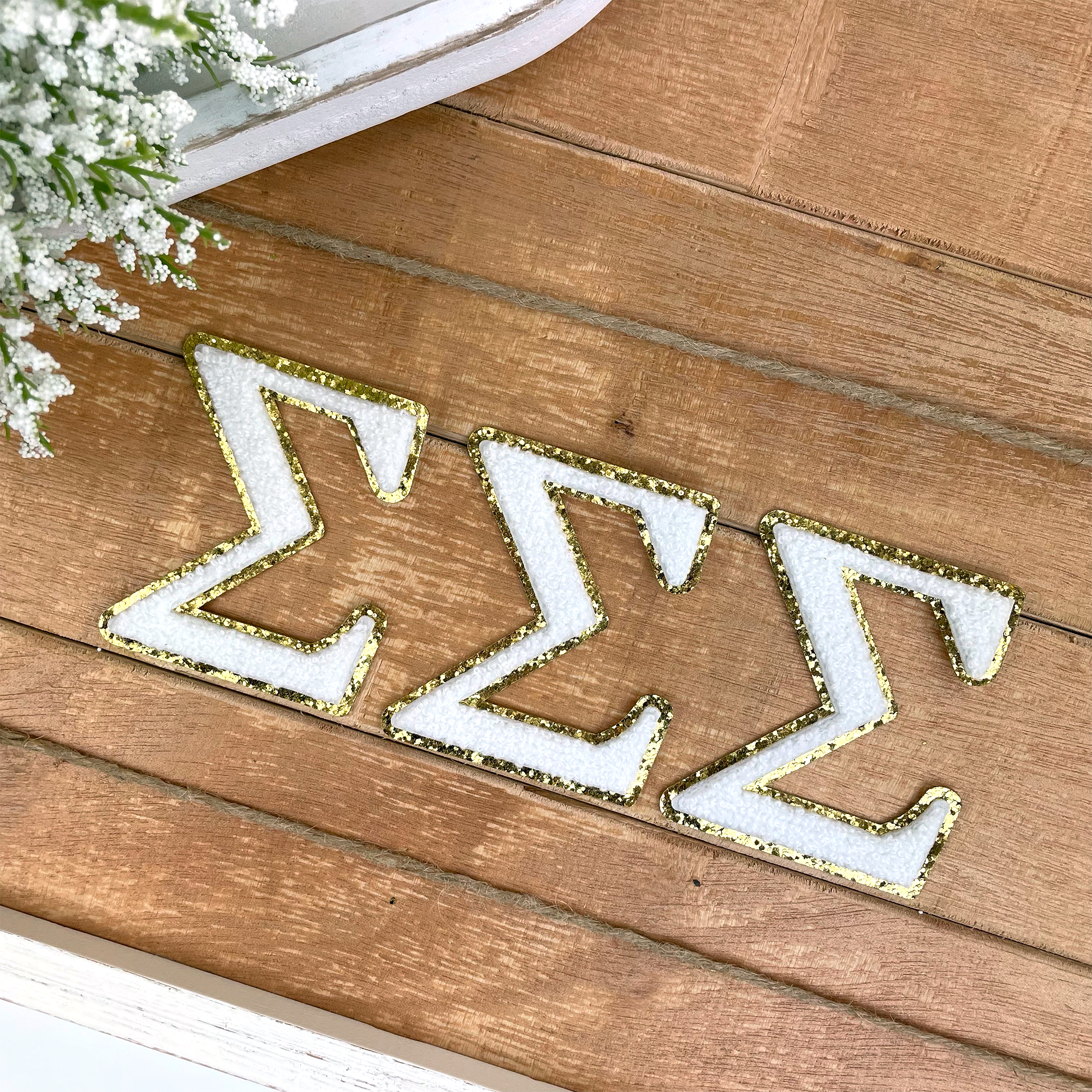 Sigma Sigma Sigma Iron-On Chenille Letter Patch Set - Go Greek Chic