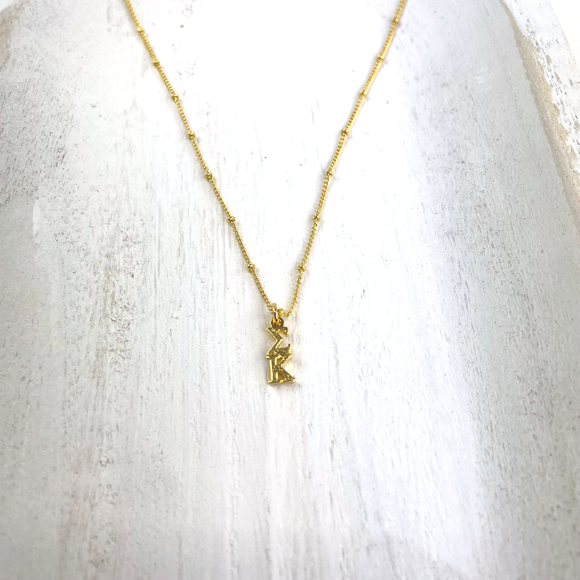 Sigma Kappa Lavaliere Gold Necklace - Go Greek Chic