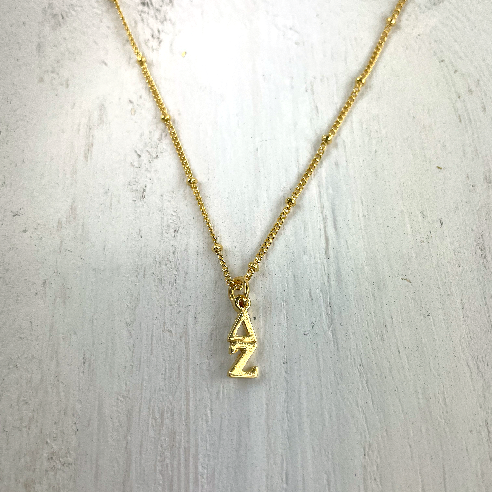 Delta Zeta Lavaliere Gold Necklace - Go Greek Chic
