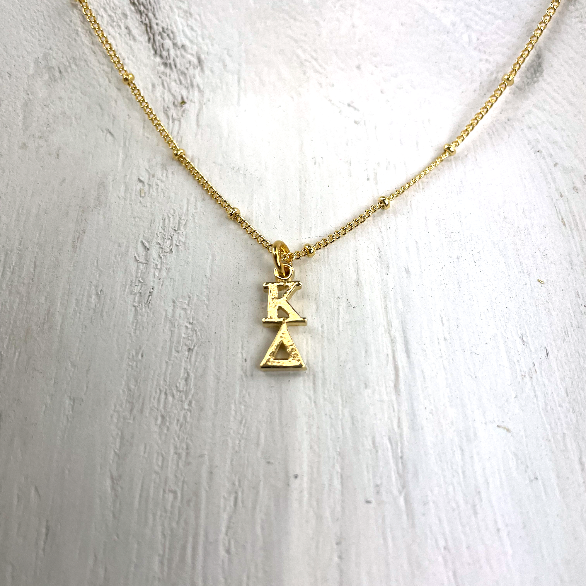 Kappa Delta Lavaliere Gold Necklace - Go Greek Chic