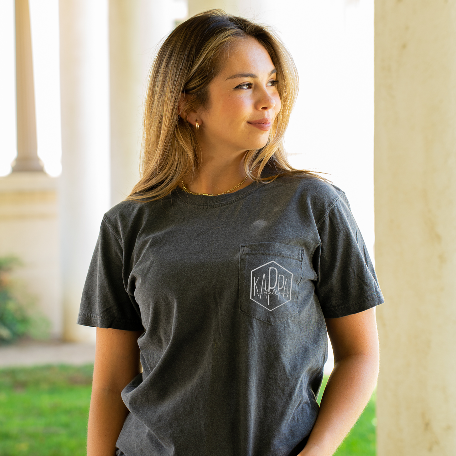 Kappa Delta Hexagon T-Shirt - Grey - Go Greek Chic