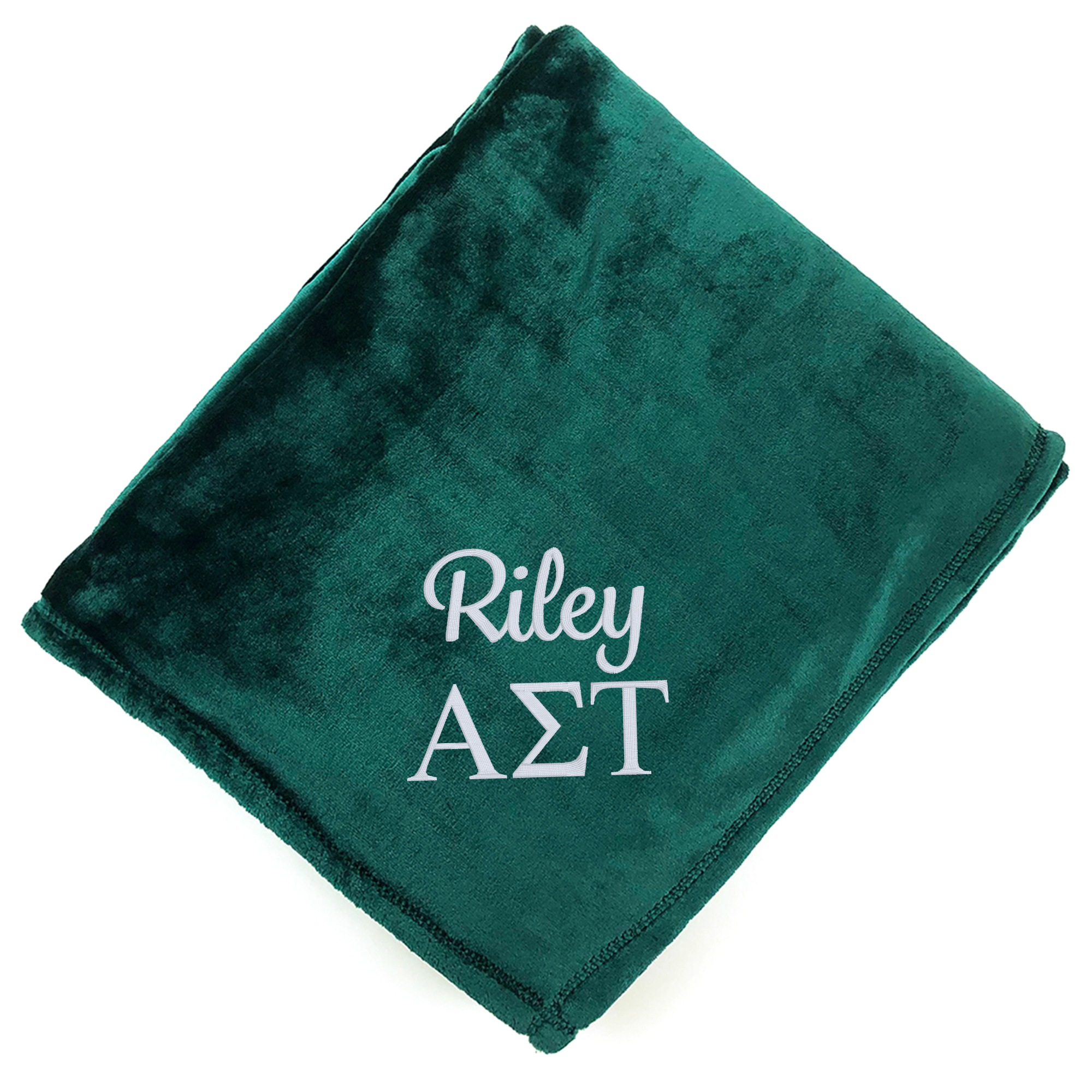 Personalized Alpha Sigma Tau Greek Letter Blanket - Go Greek Chic