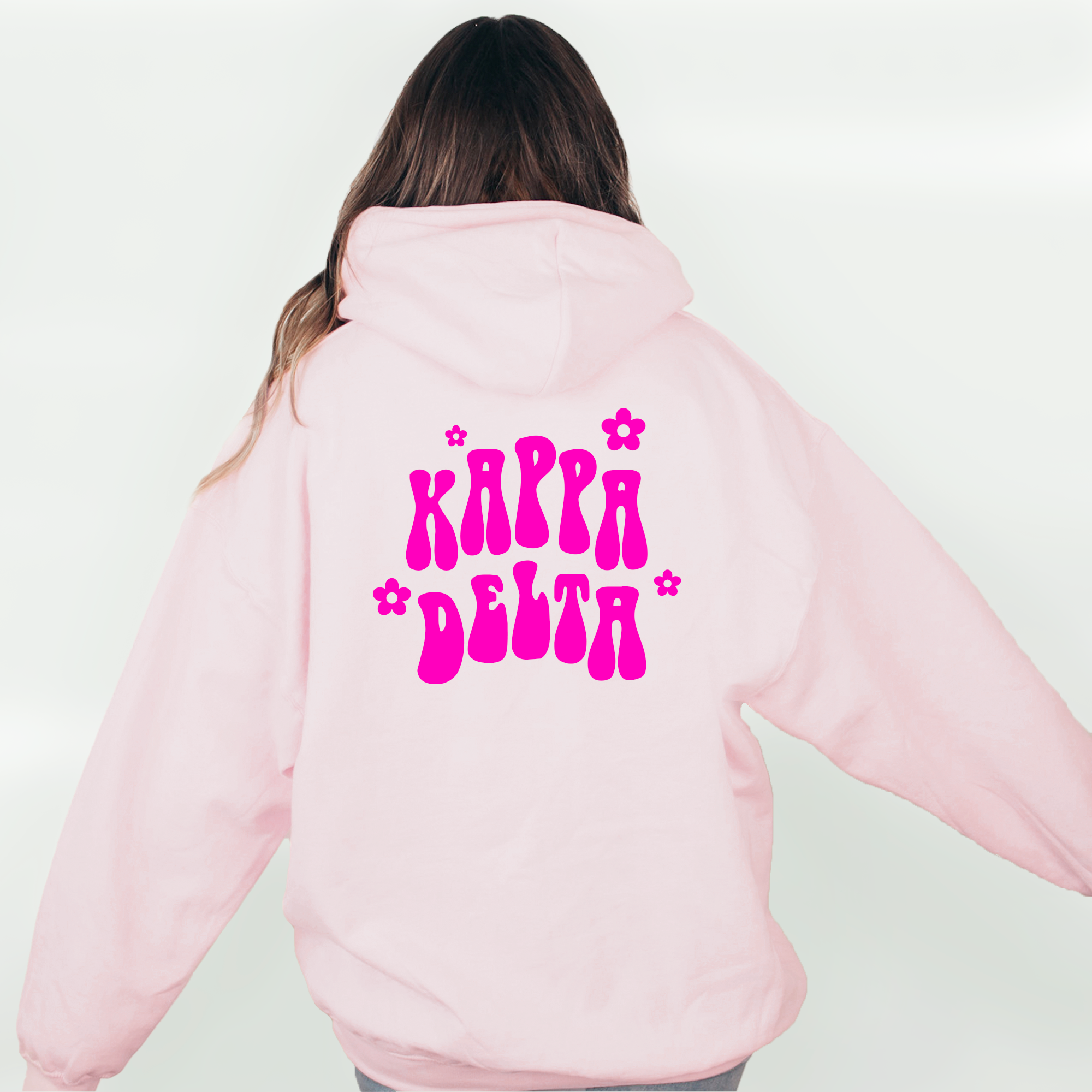 Kappa Delta Retro Floral Pink Hoodie - Go Greek Chic
