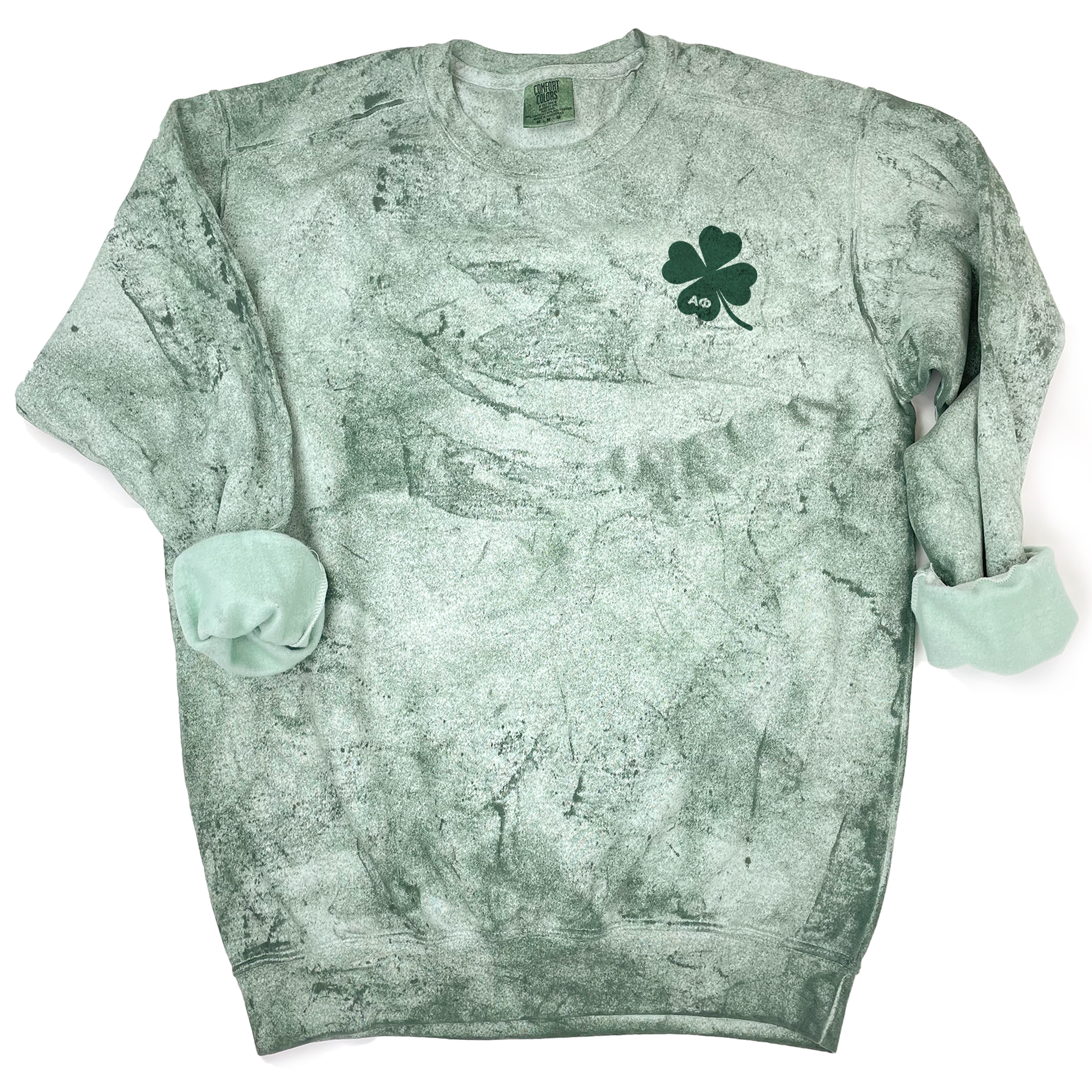 Greek Letter Clover St. Patrick's Day - Green Tie Dye Sweatshirt - Go Greek Chic