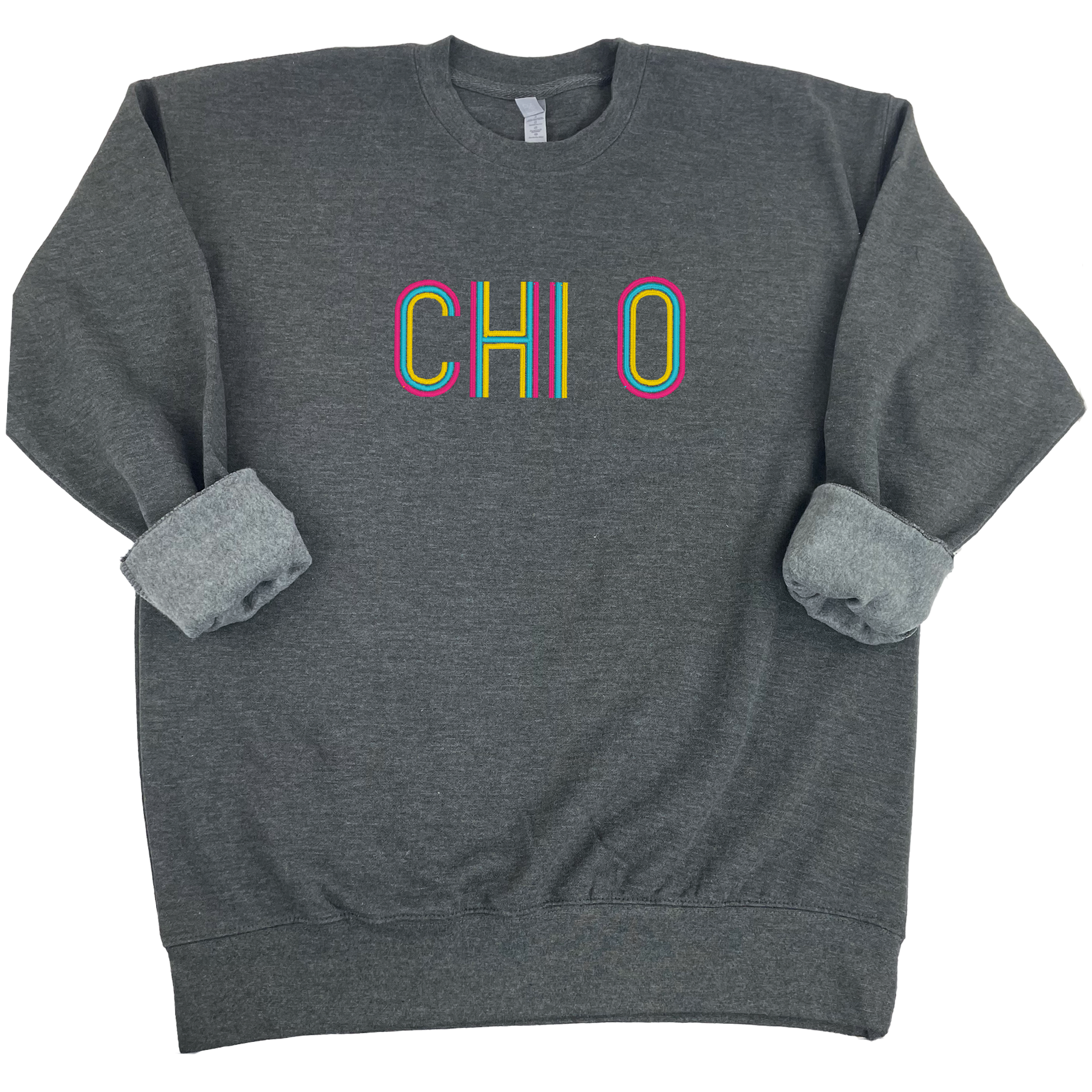 Chi Omega Retro Embroidered  Sweatshirt, Chi O - Go Greek Chic
