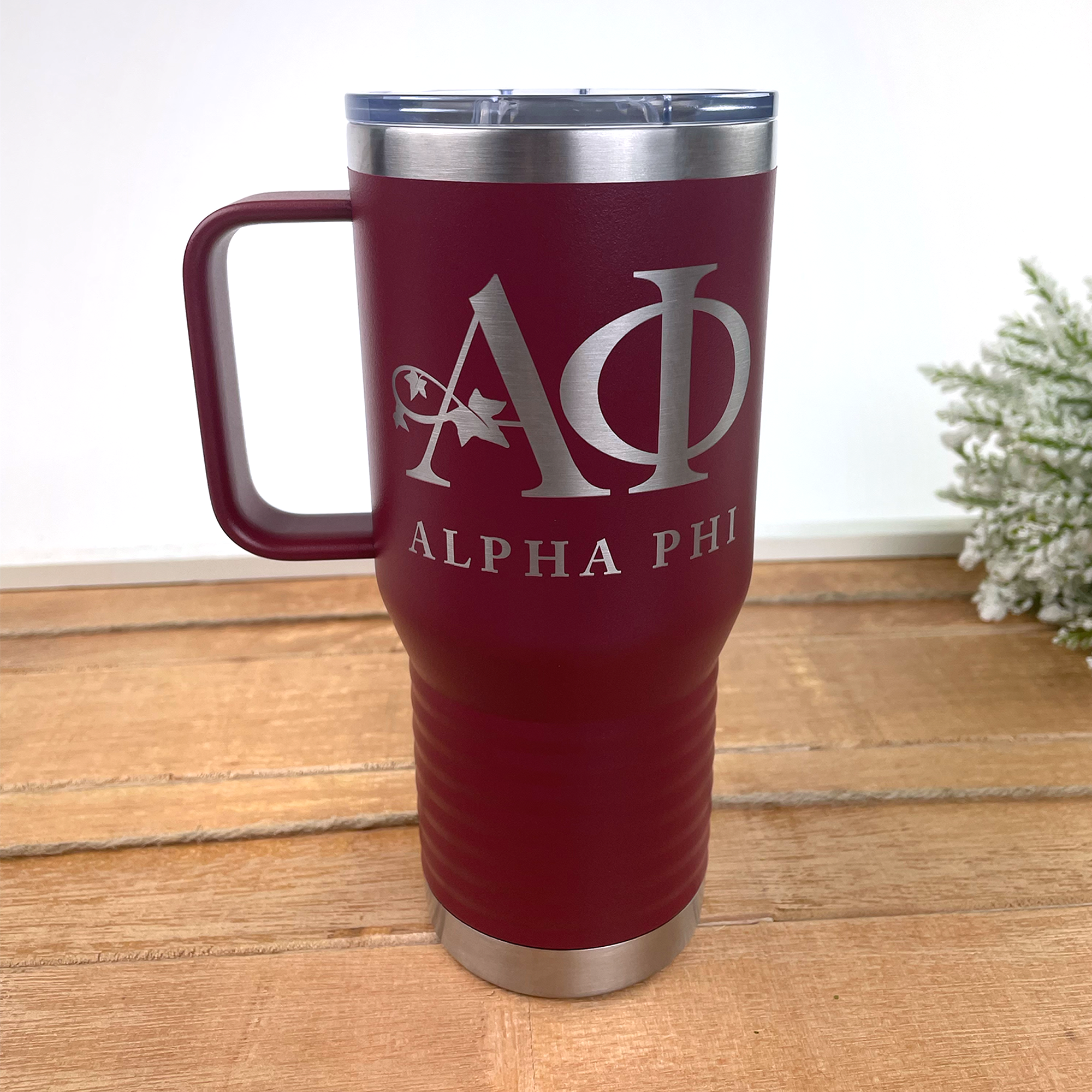 Alpha Phi Ivy Travel Mug with Handle – Go Greek Chic